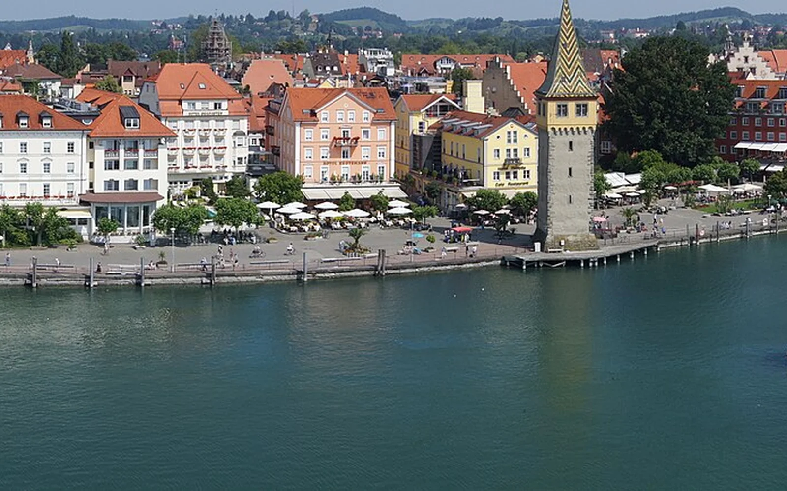 Lindau harbour on the German shore of Lake Constance