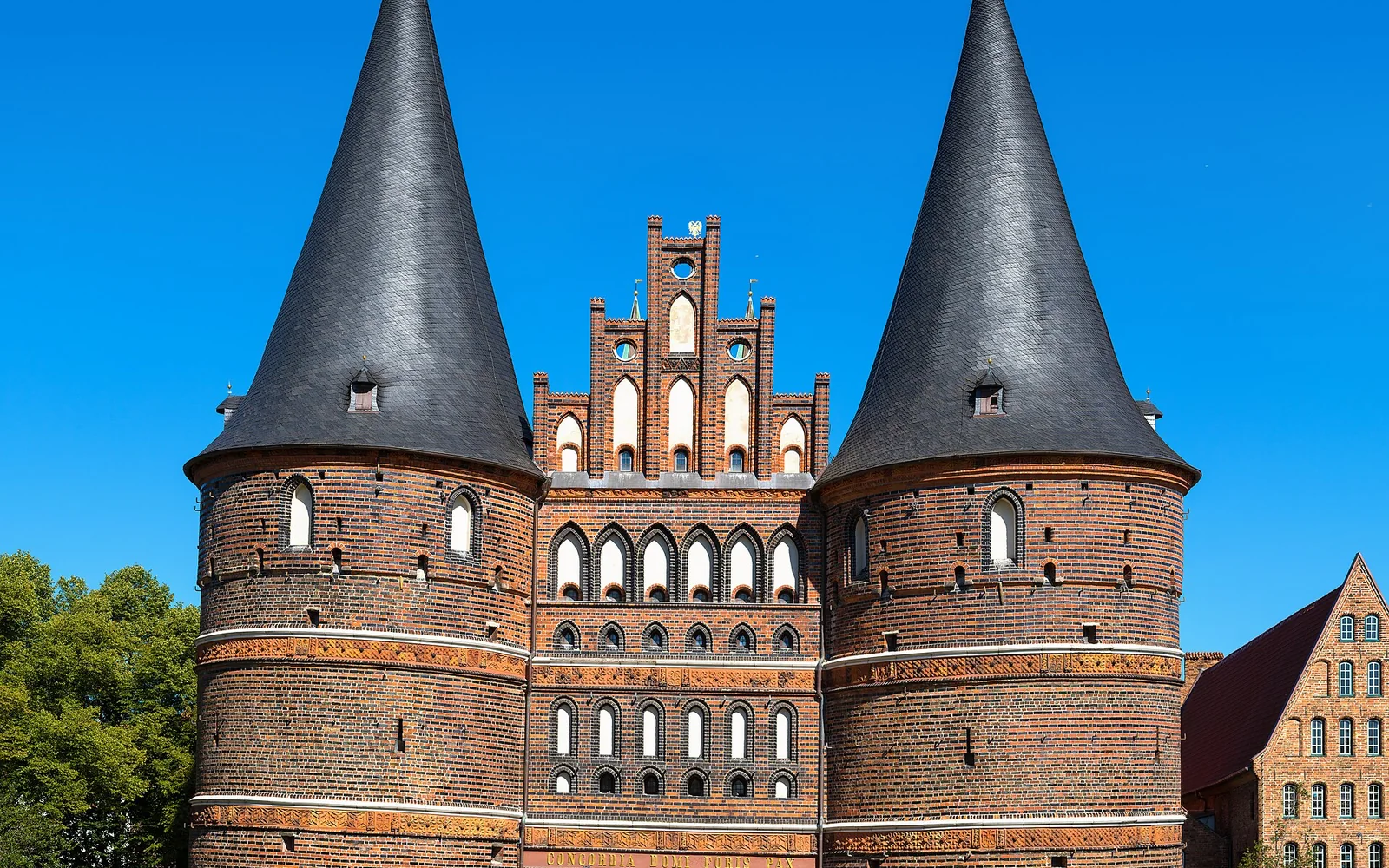 The Holstentor and historic salt warehouses in Lübeck