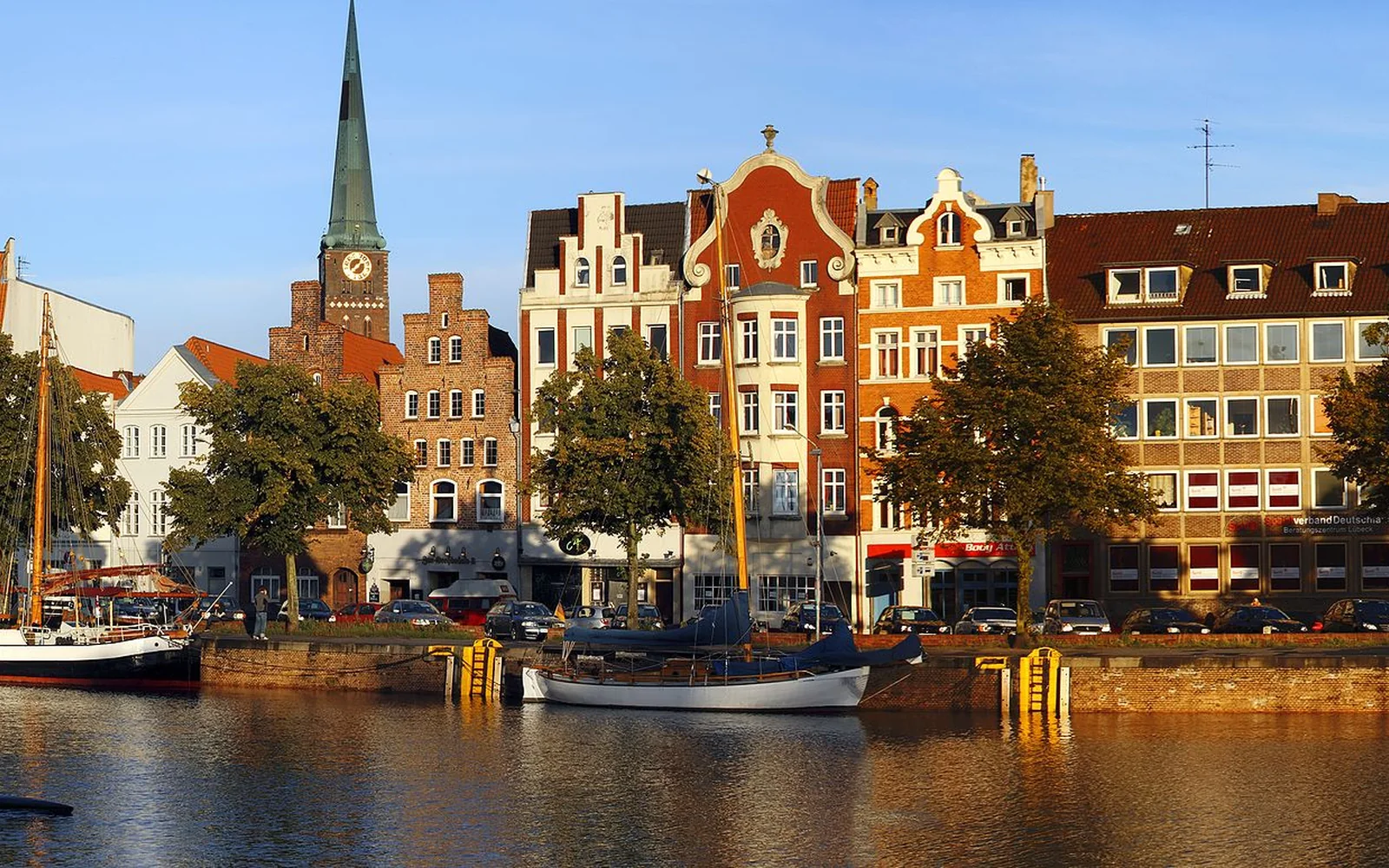 Lübeck's old-city skyline beside the River Trave