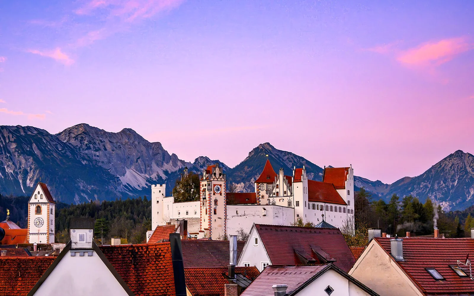 Colourful buildings in Füssen's old town
