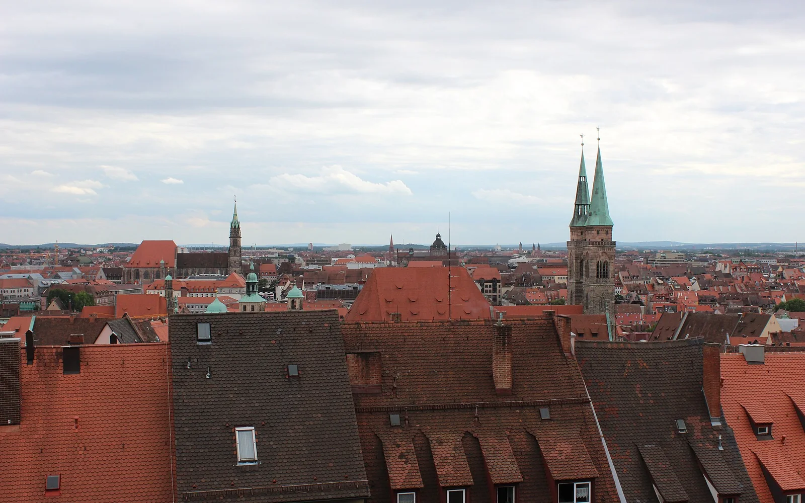 Nuremberg's old city seen from the castle hill