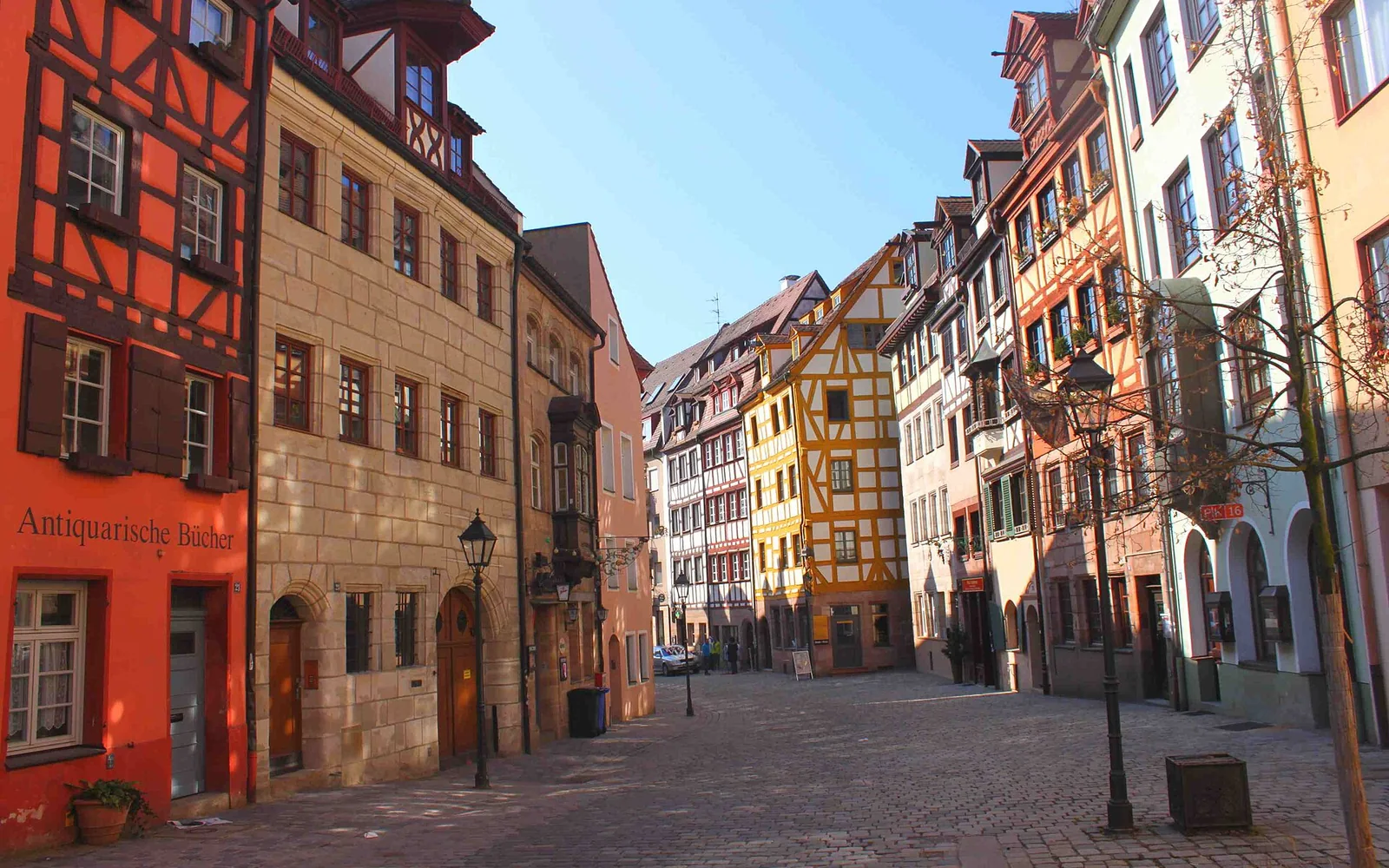 Half-timbered houses along Weissgerbergasse in Nuremberg