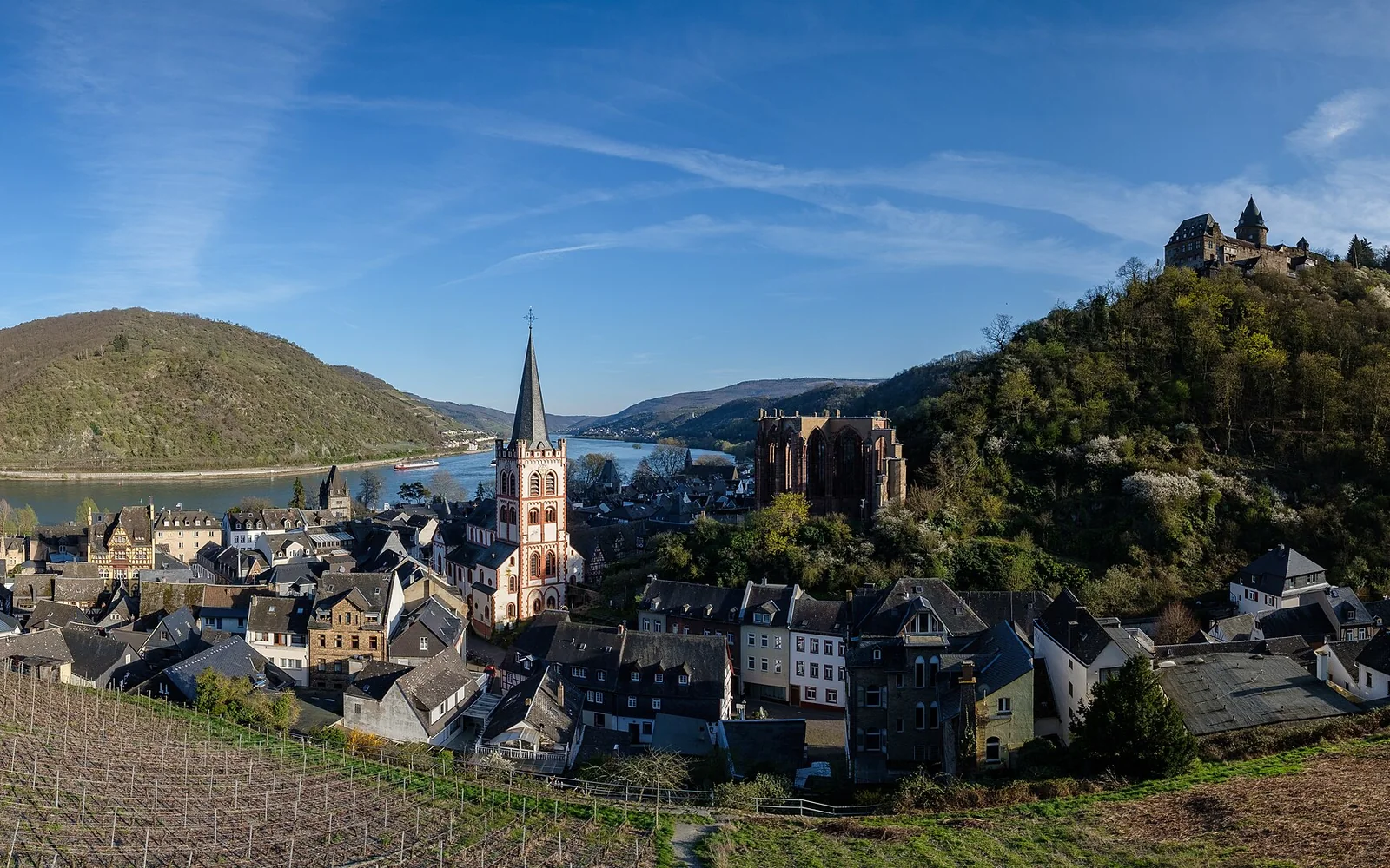 Bacharach and Stahleck Castle above the Rhine