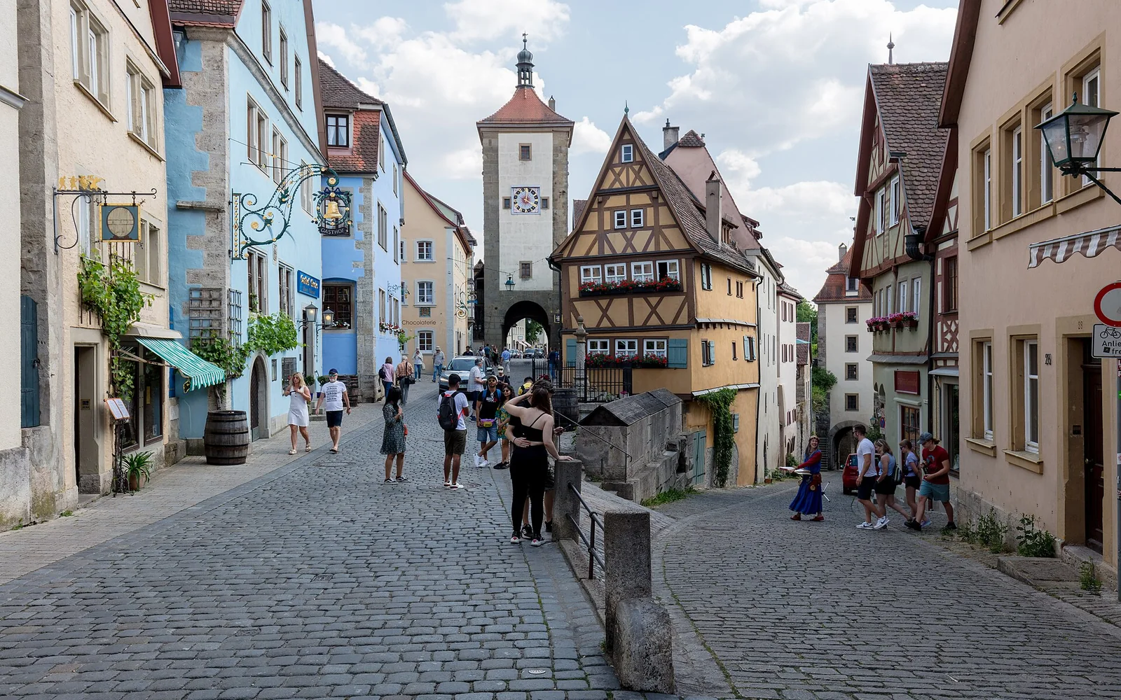 The Plönlein junction in Rothenburg ob der Tauber