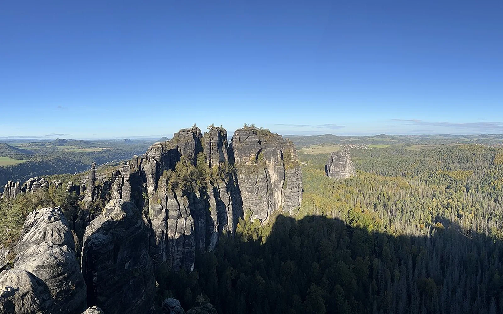 The Schrammsteine ridge in Saxon Switzerland National Park