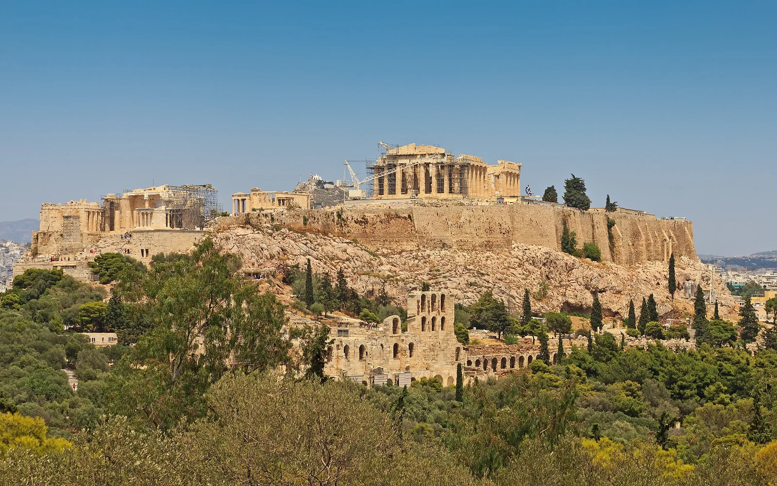 The Acropolis rising above Athens from Philopappos Hill