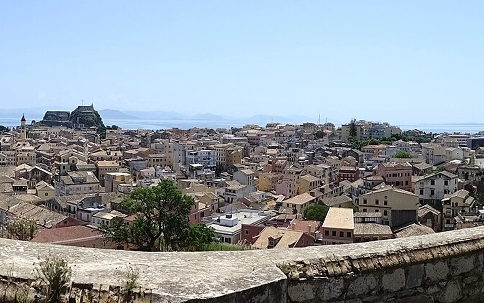 Corfu Town and the Old Fortress beside the Ionian Sea