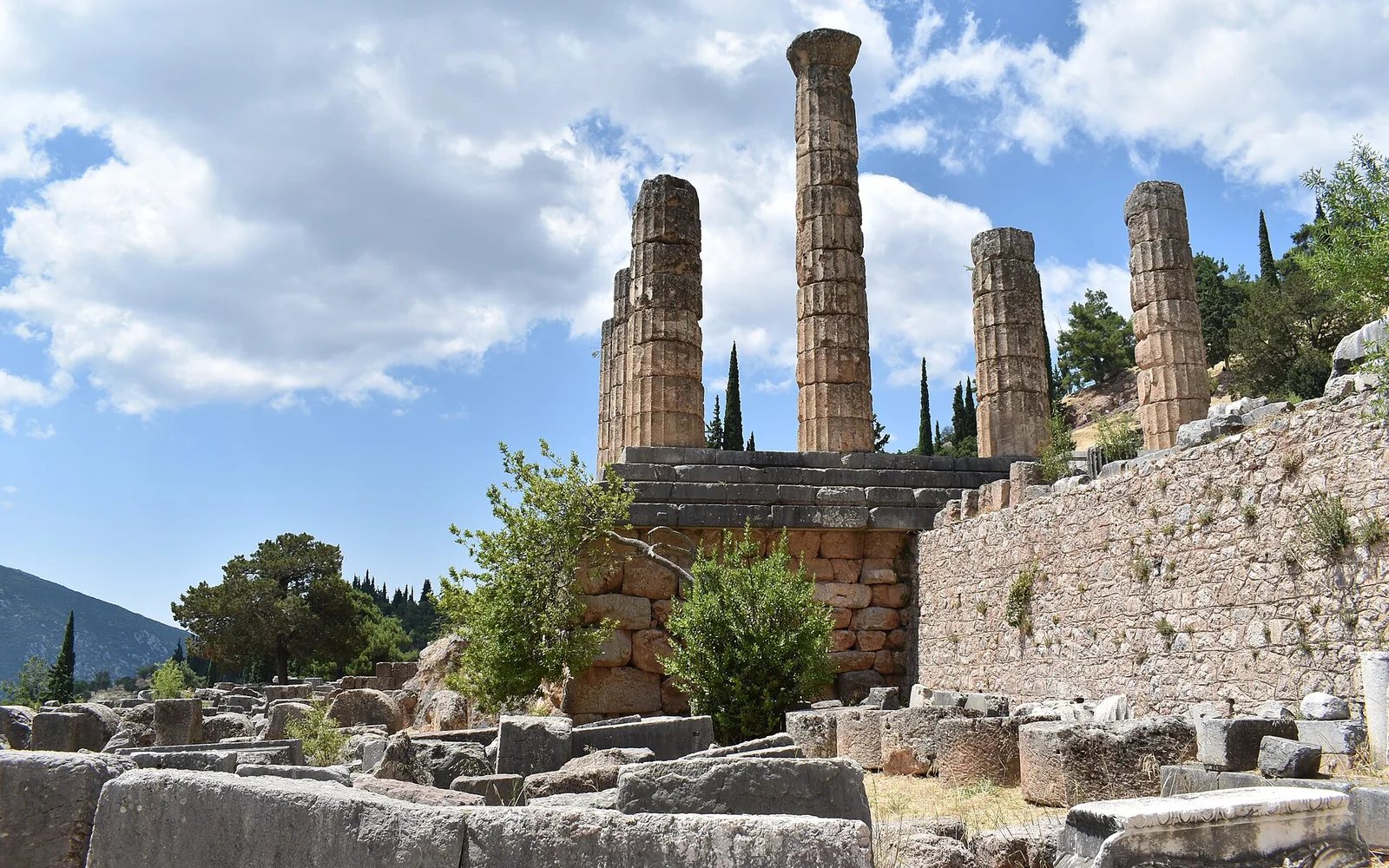 The remains of the Temple of Apollo at Delphi