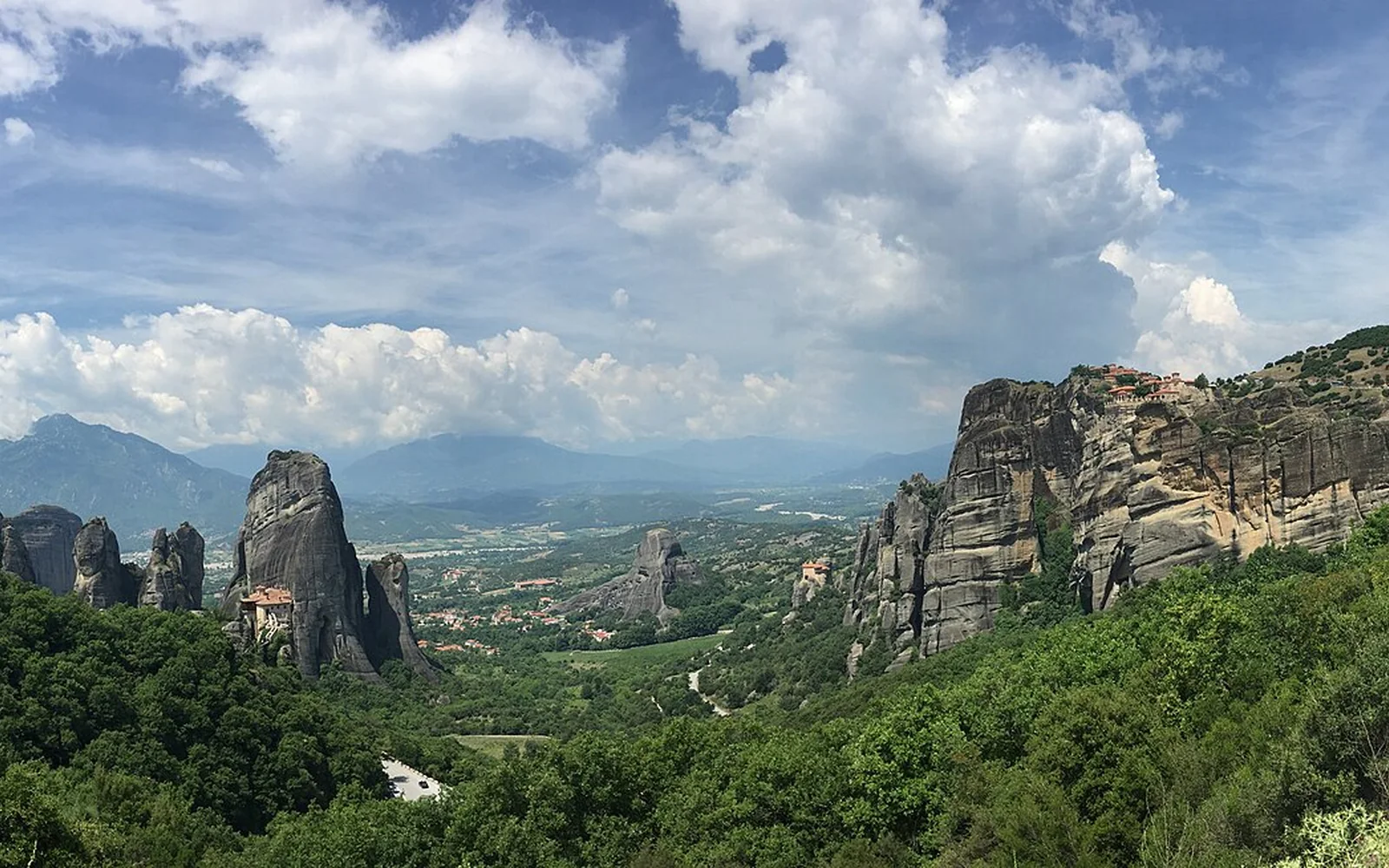 Meteora's monasteries above the rock pillars