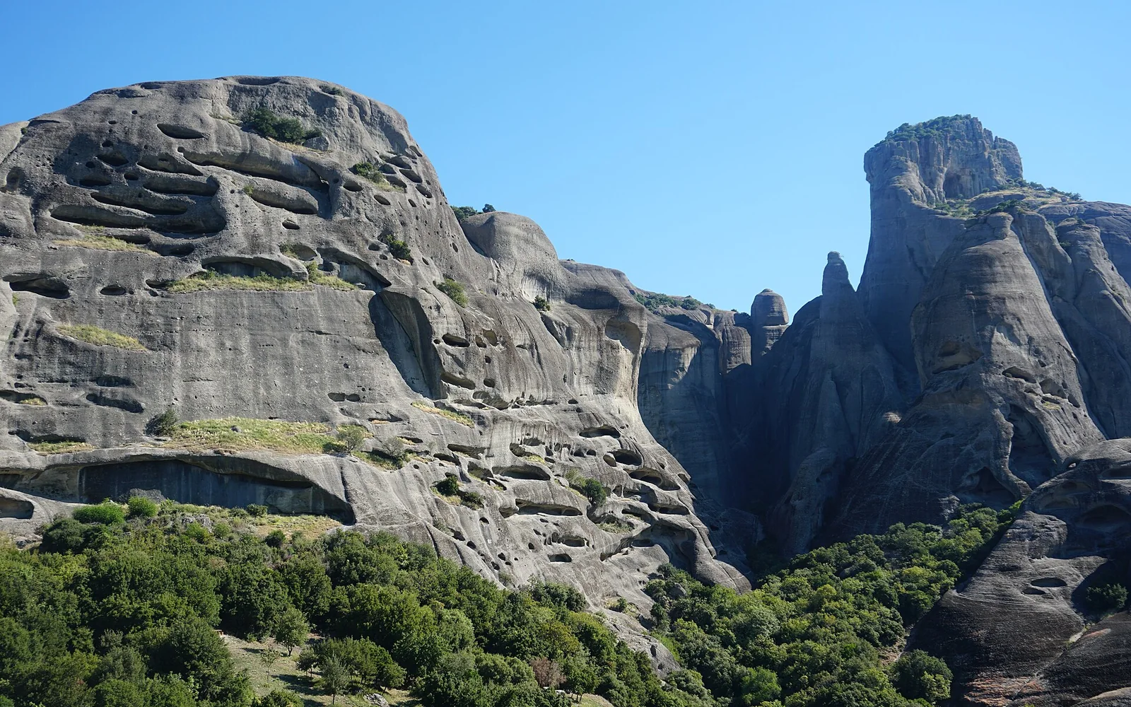 The sandstone pillars of Meteora above Kalambaka