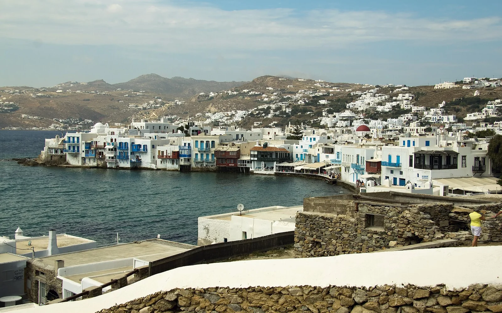 Waterfront houses in Little Venice, Mykonos