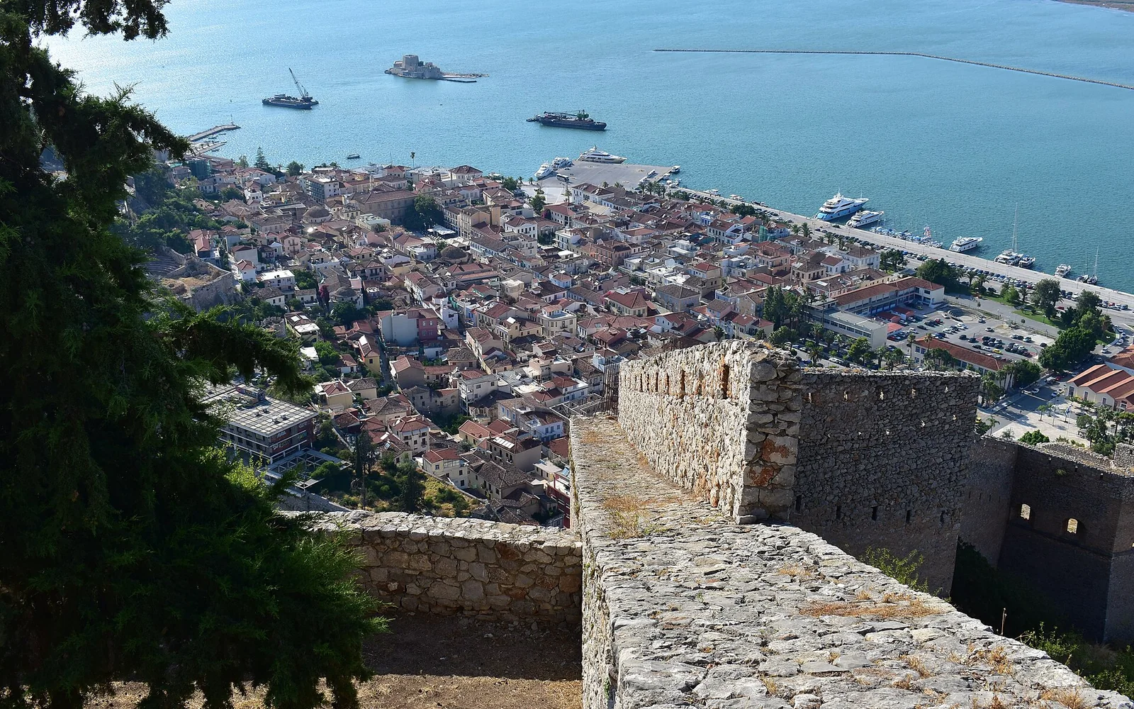 Nafplio and Bourtzi seen from Palamidi fortress