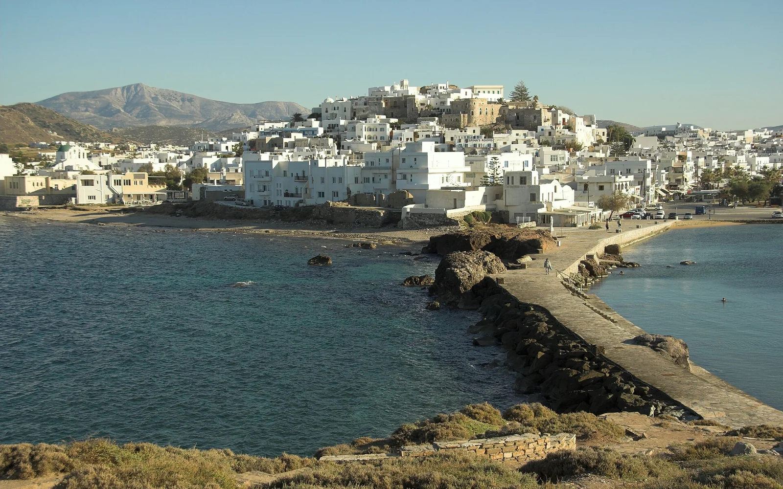 Whitewashed buildings in Naxos Town