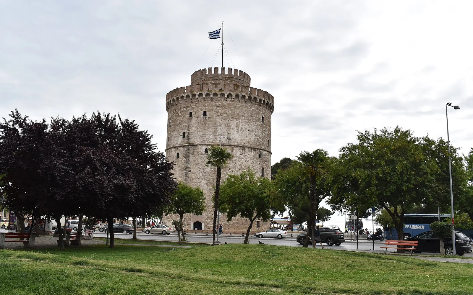 The White Tower beside Thessaloniki's waterfront