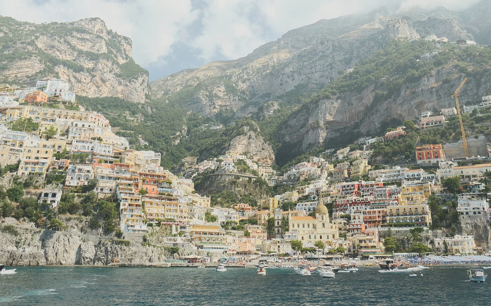 Positano built into the slopes of the Amalfi Coast