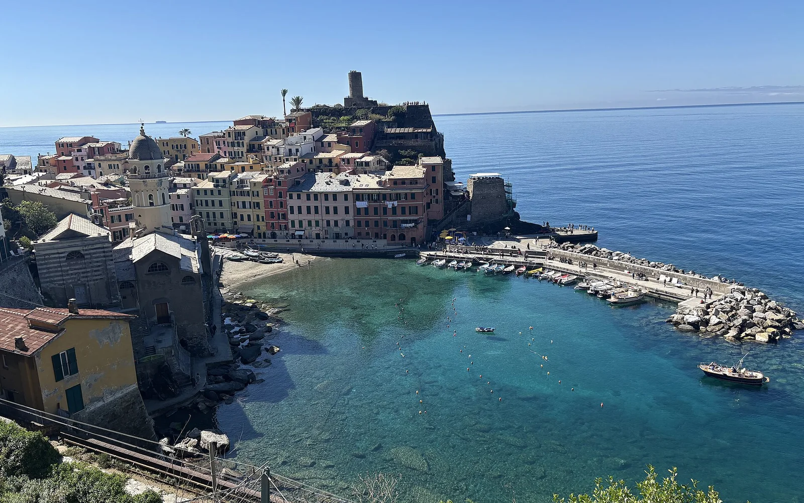 Vernazza and its harbour on the Ligurian coast
