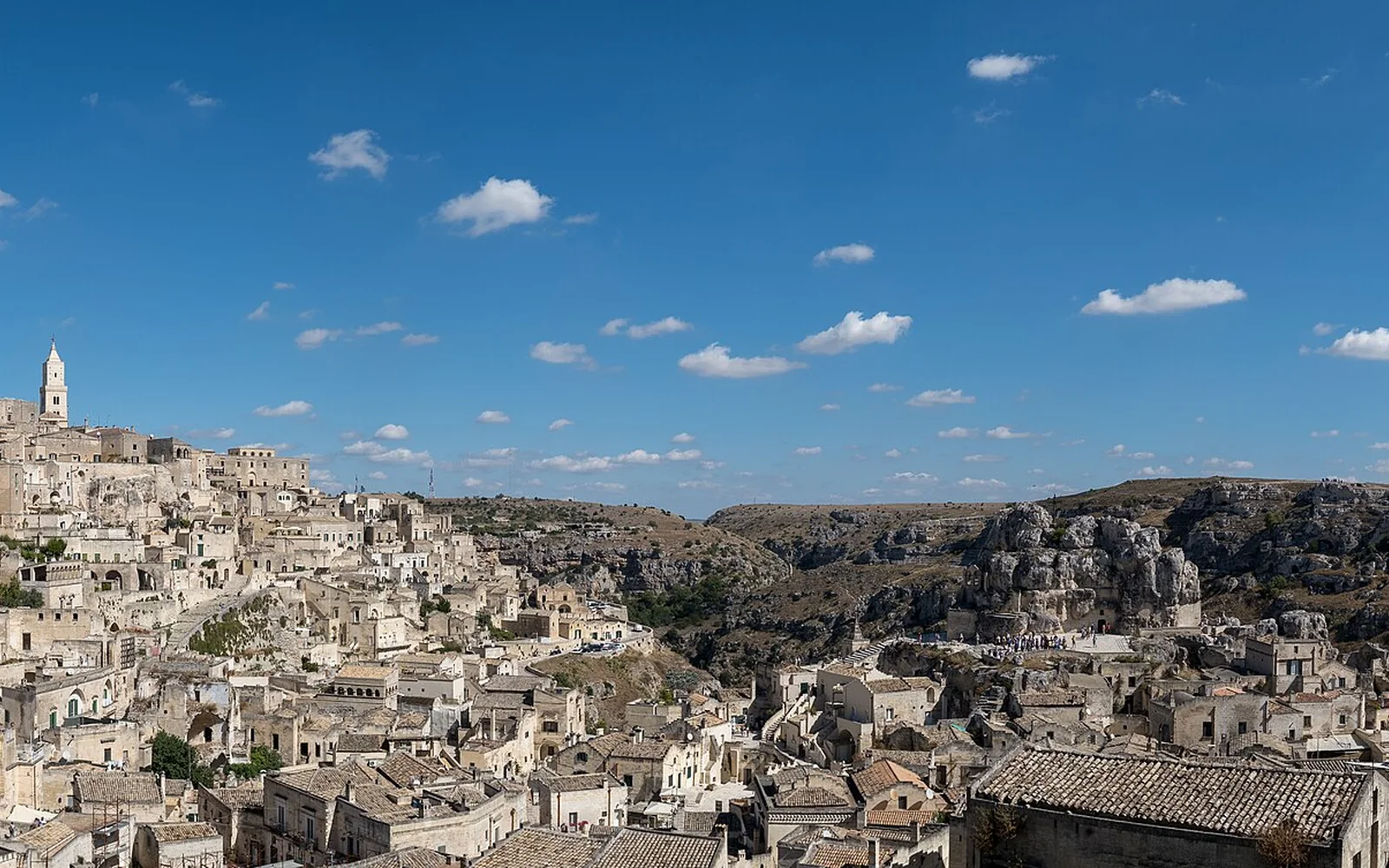 The Sassi districts of Matera across the ravine