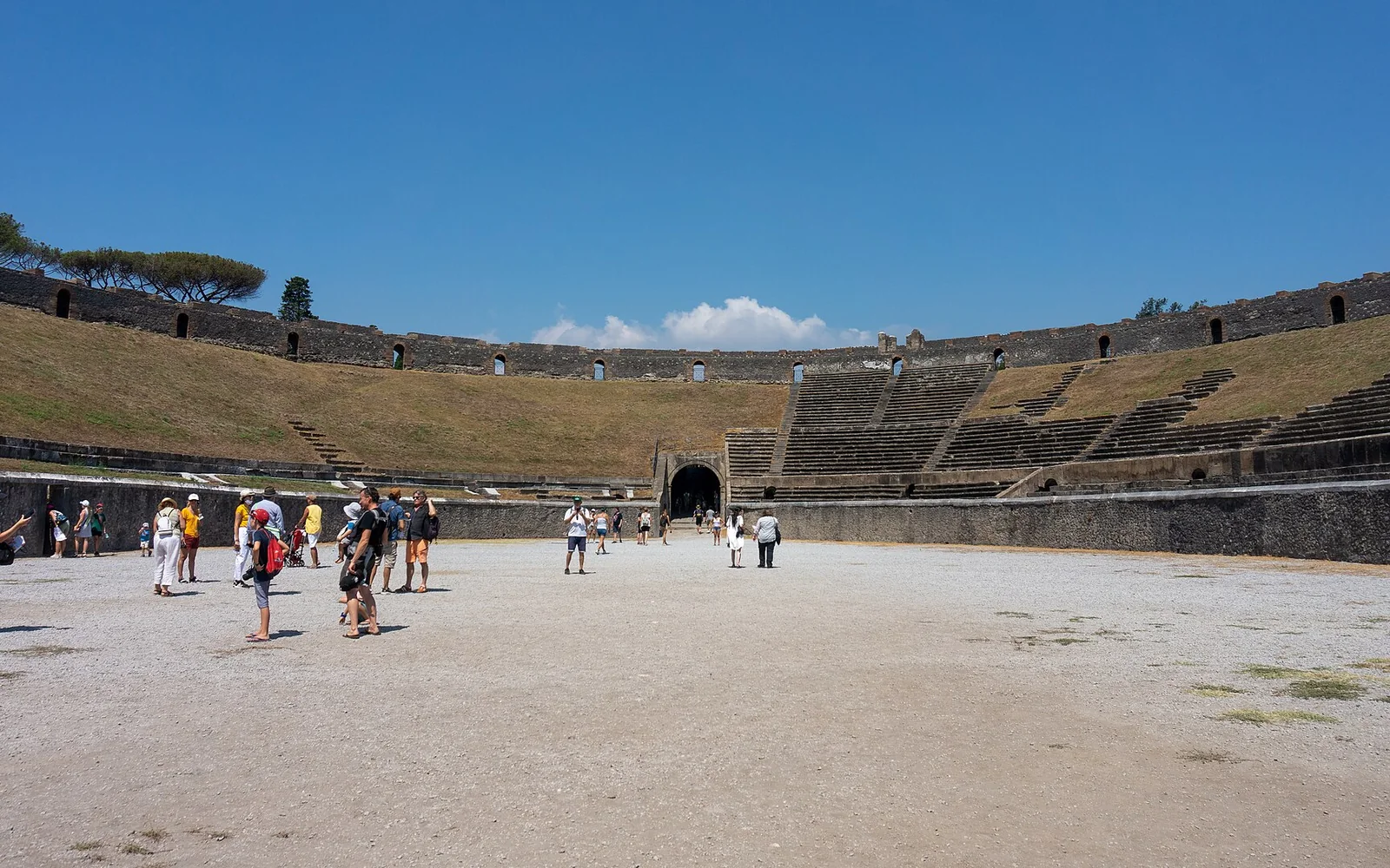 The ancient amphitheatre at Pompeii