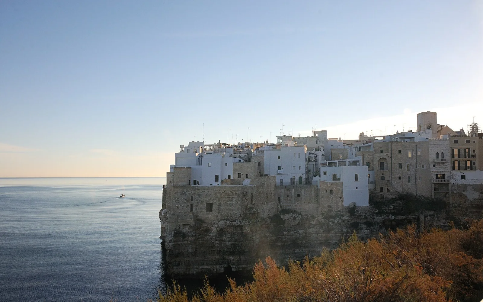 Polignano a Mare above the Adriatic coast