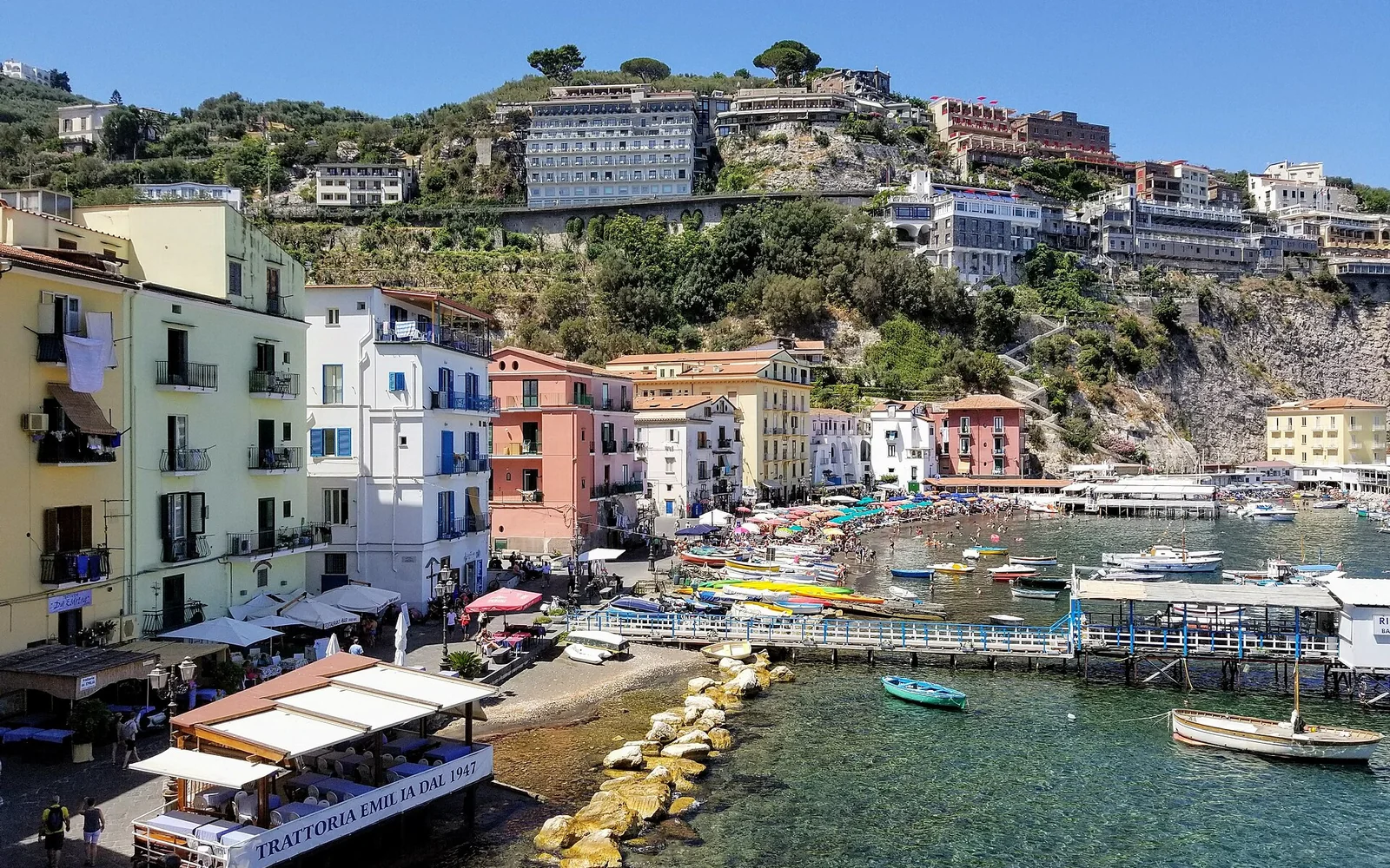 Fishing boats and waterfront buildings at Marina Grande