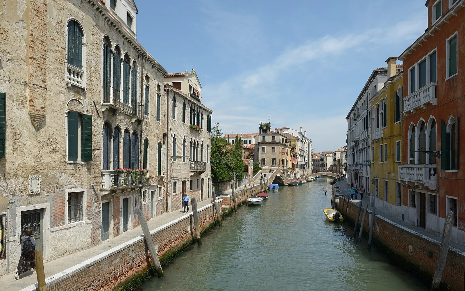 A canal and footbridge in Venice's Dorsoduro district