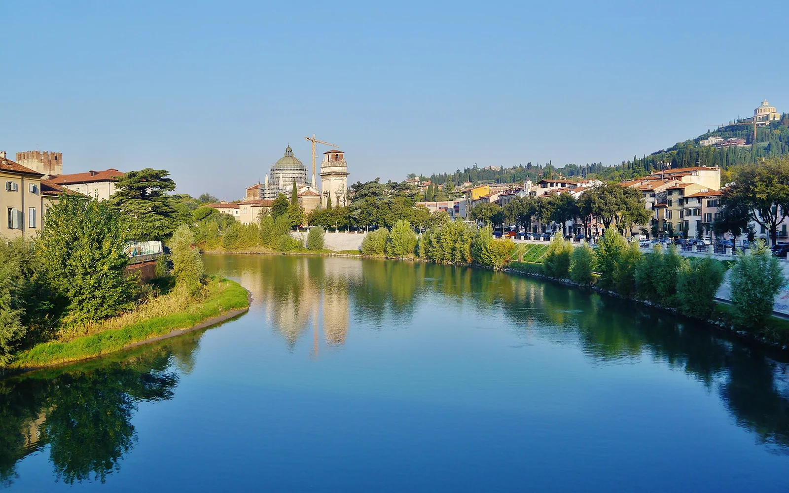 Ponte Pietra crossing the River Adige in Verona