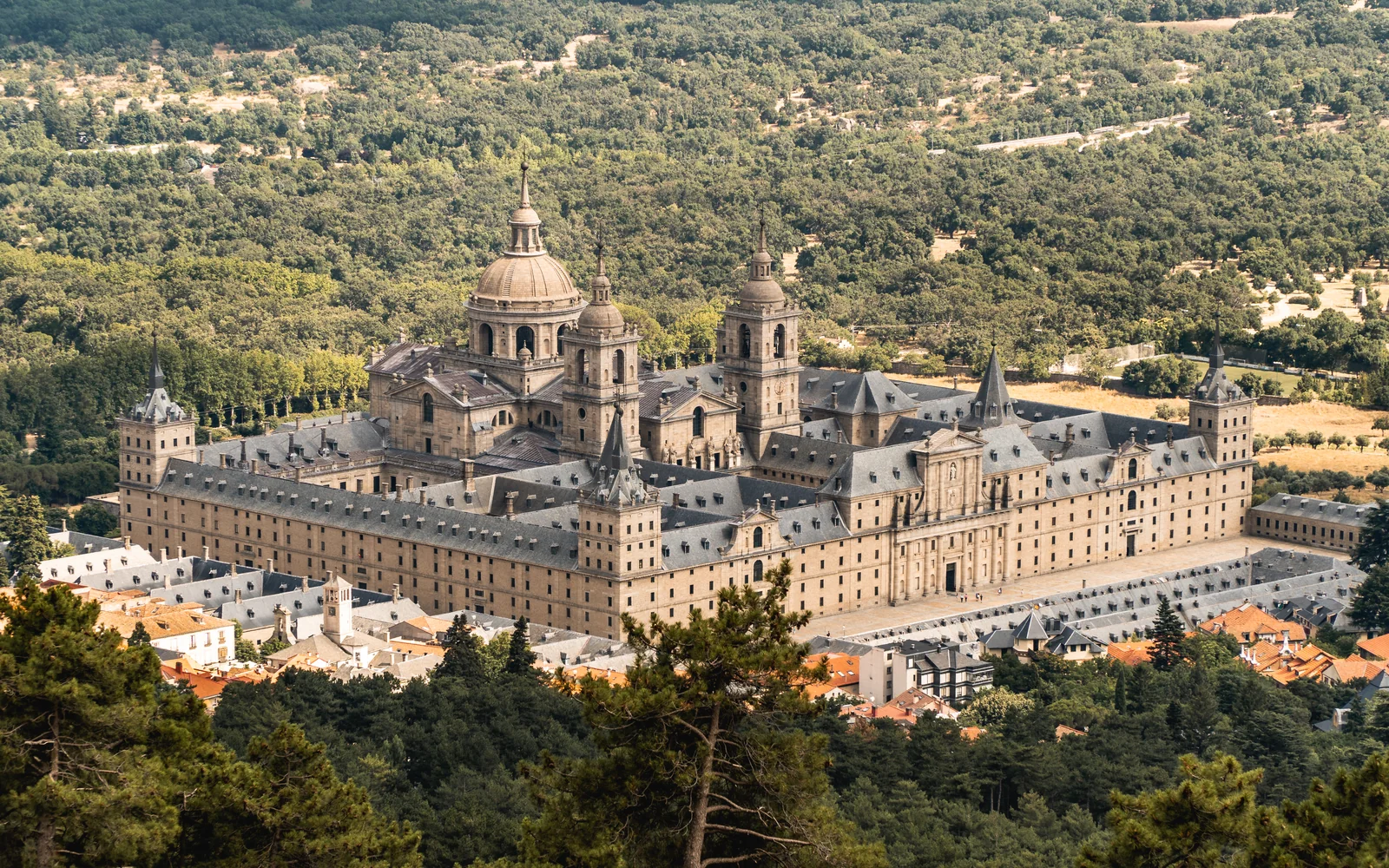 Royal Monastery of San Lorenzo de El Escorial below Mount Abantos