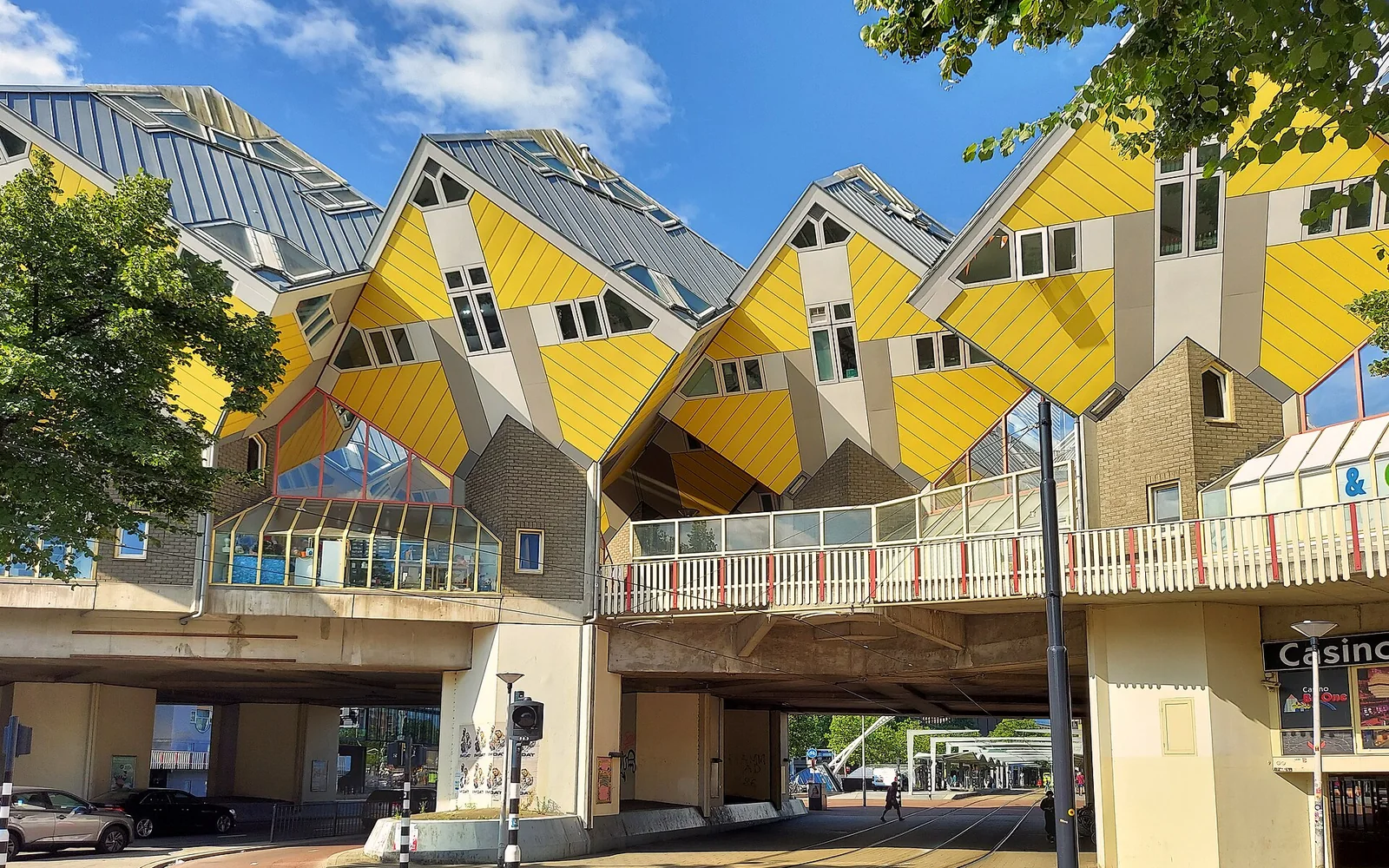 The yellow Cube Houses in central Rotterdam