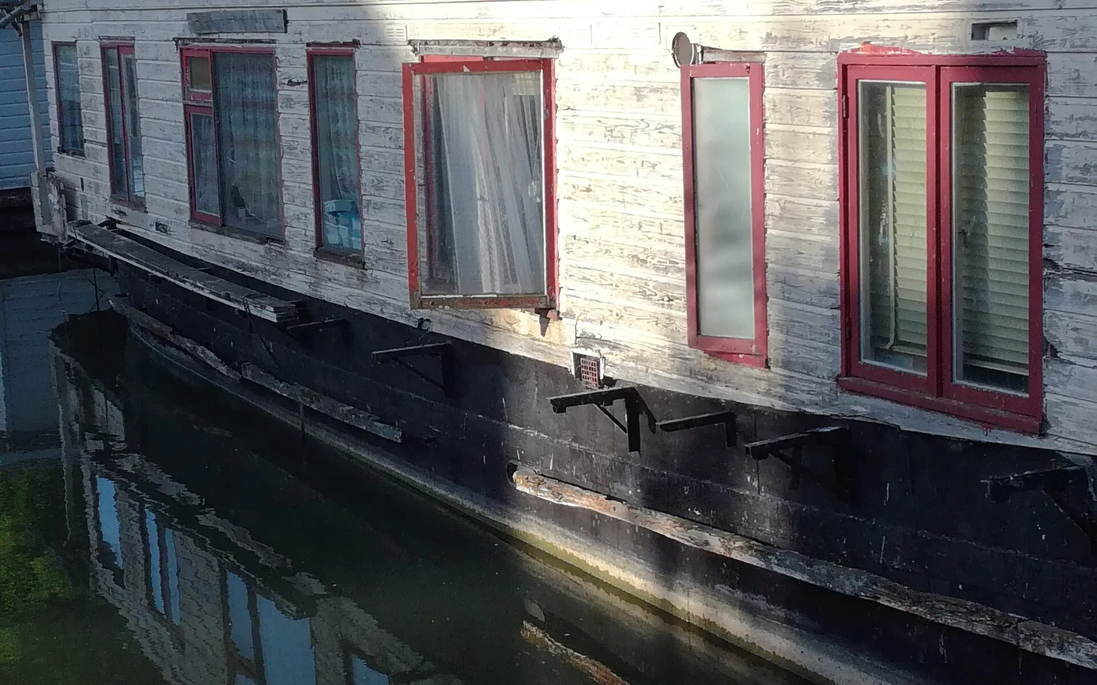 Historic houses beside a canal in central Utrecht