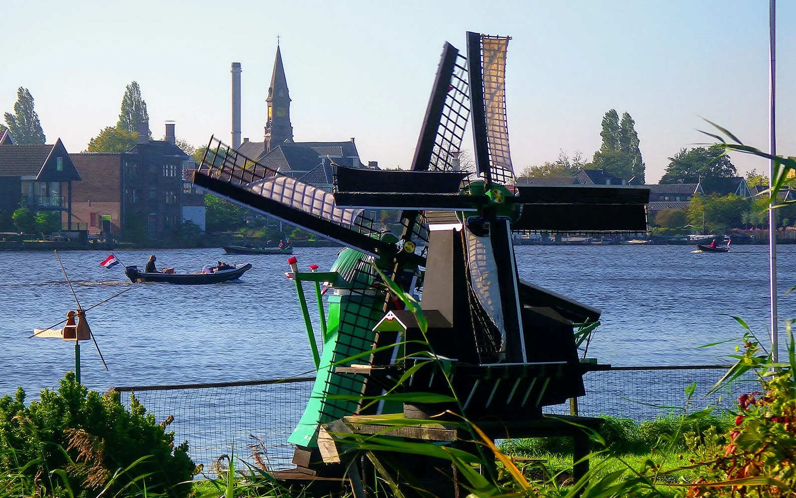 Green wooden houses at Zaanse Schans