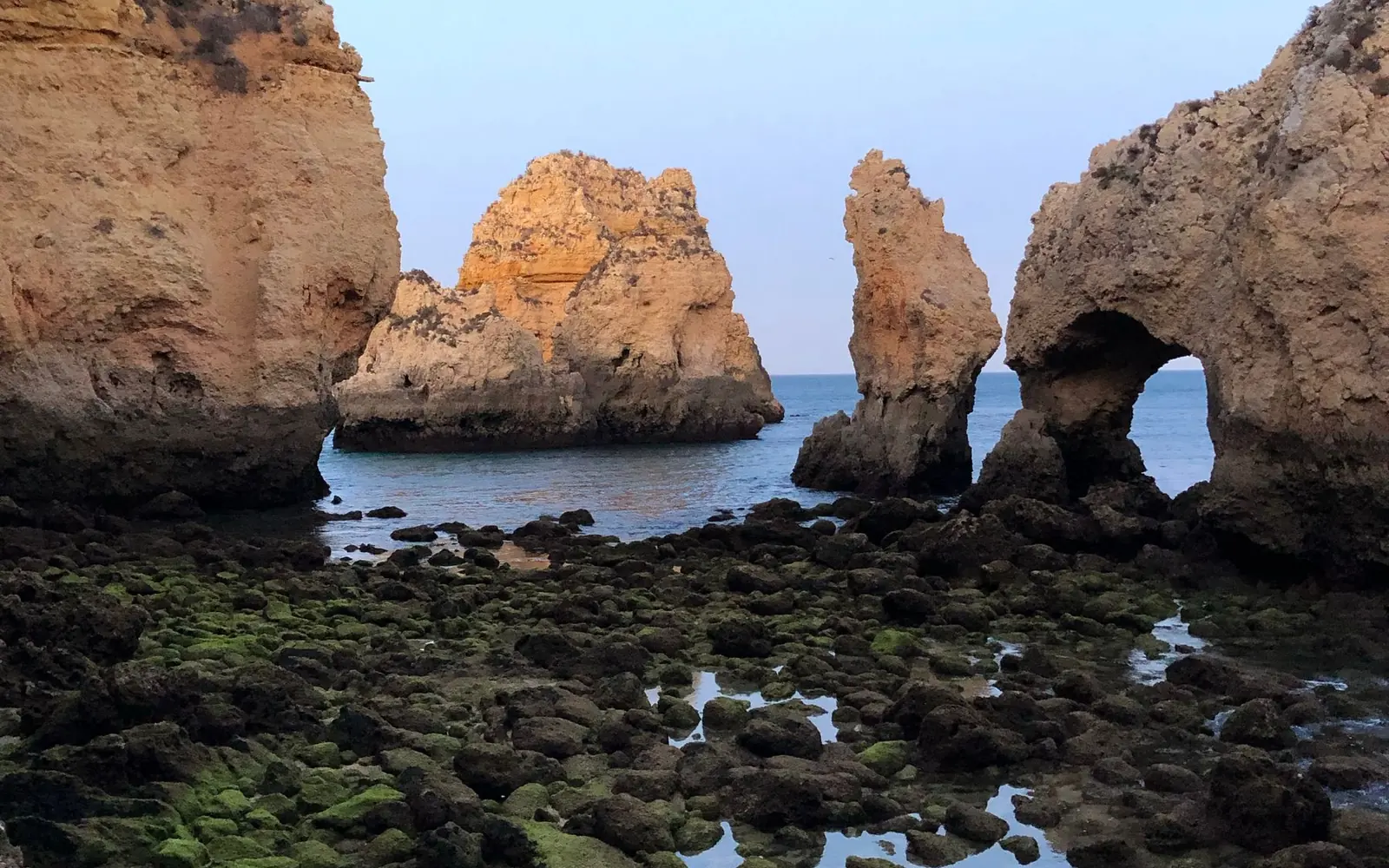 Rock arches and clear water at Ponta da Piedade near Lagos