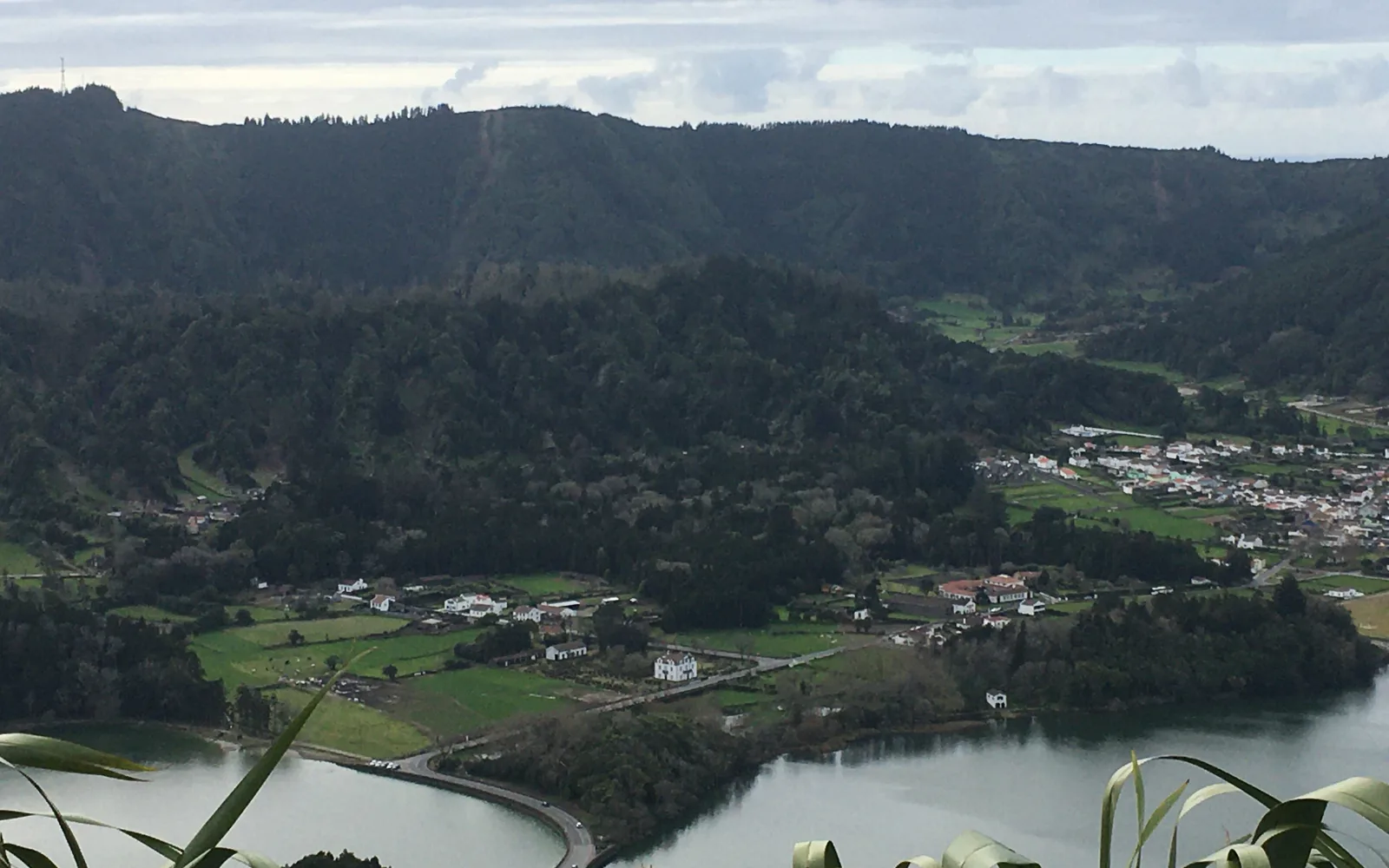 Blue and green crater lakes at Sete Cidades on São Miguel