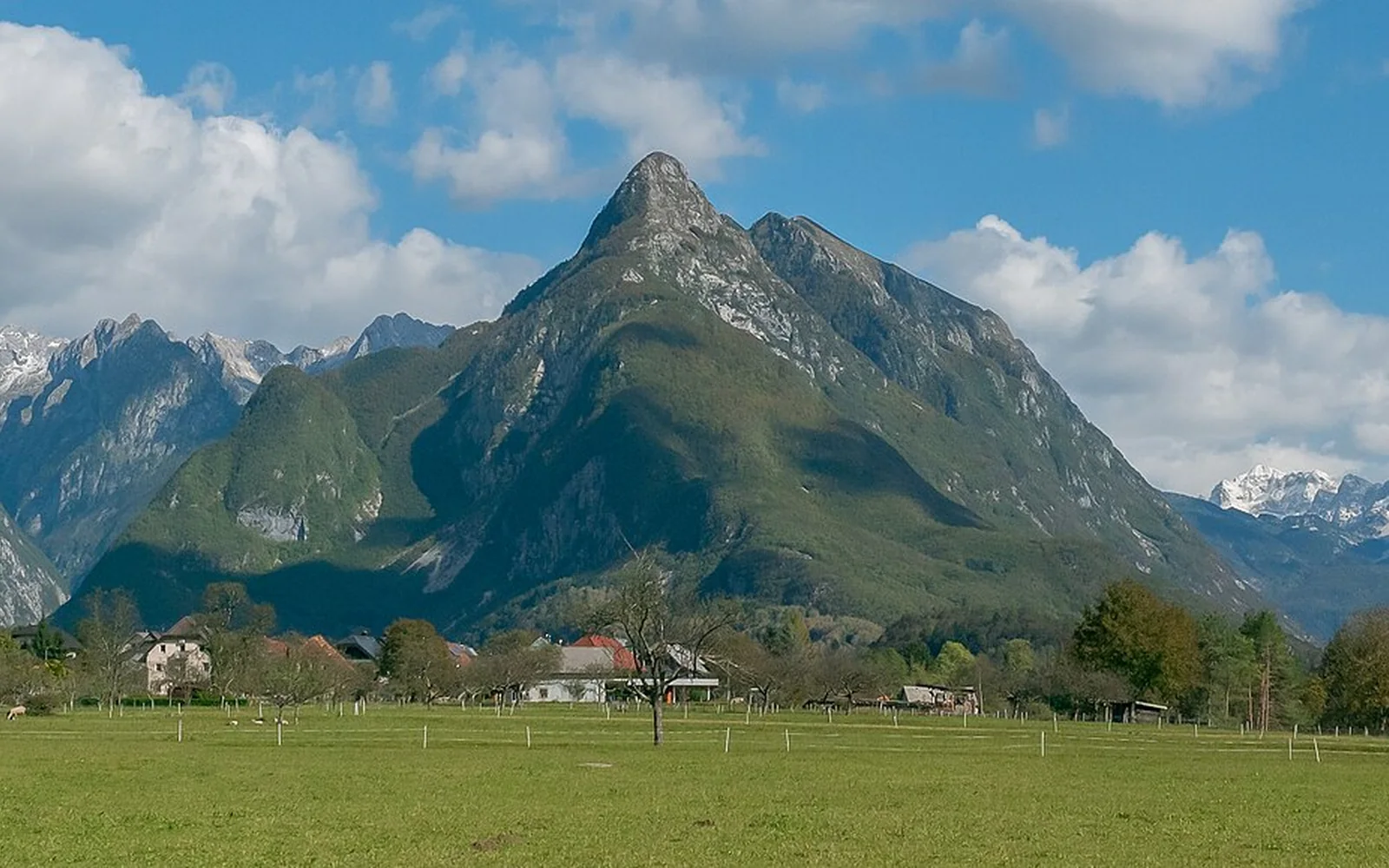 Bovec beneath the peaks of the Julian Alps