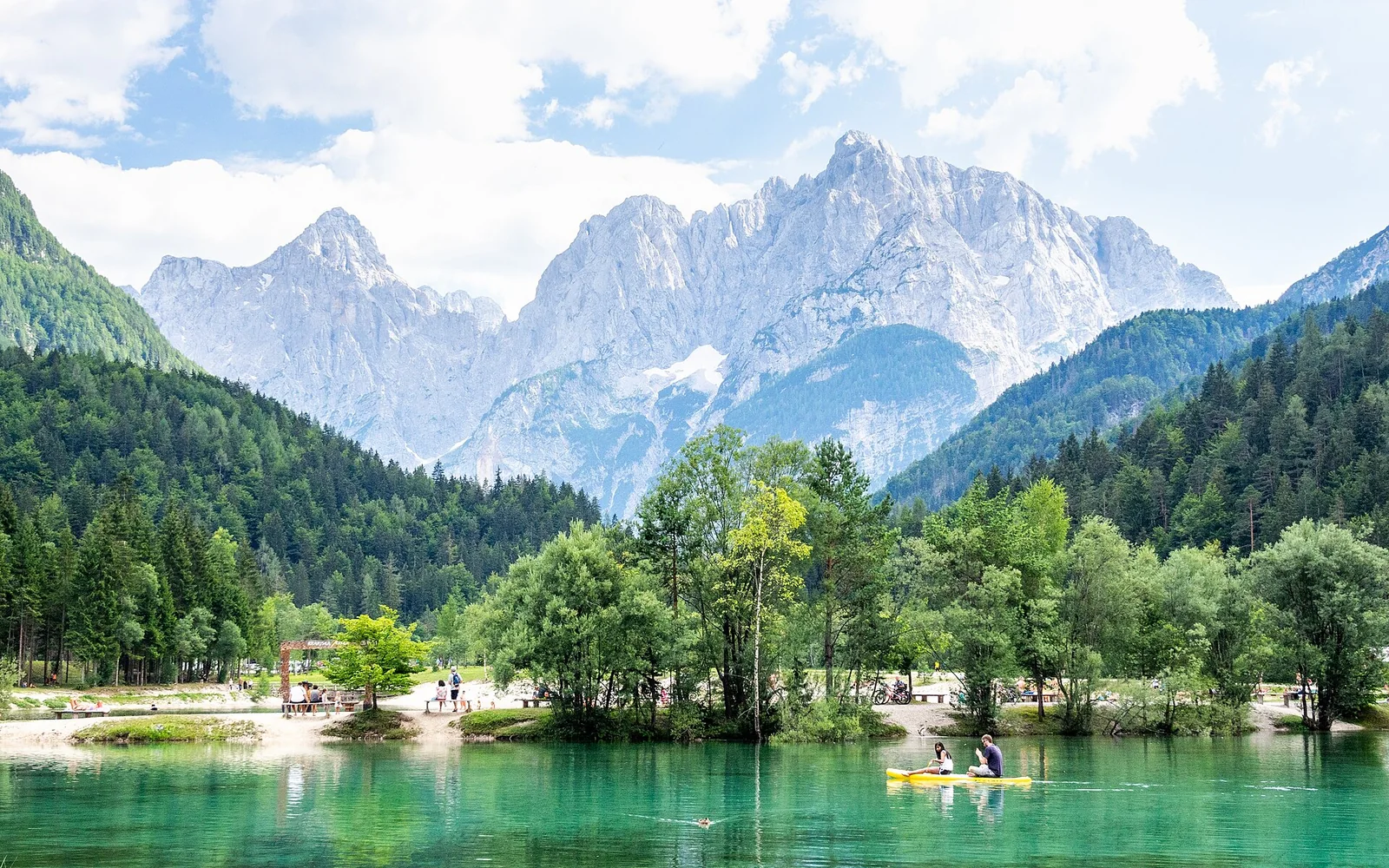 Lake Jasna with mountain reflections