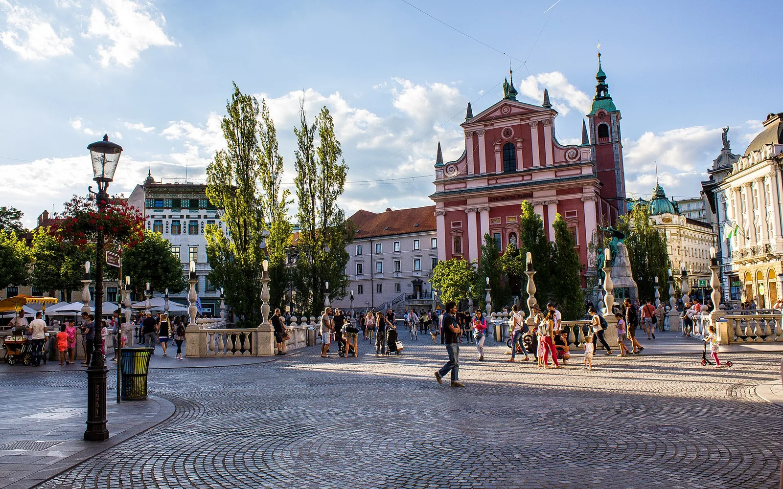 Prešeren Square and the Triple Bridge in Ljubljana