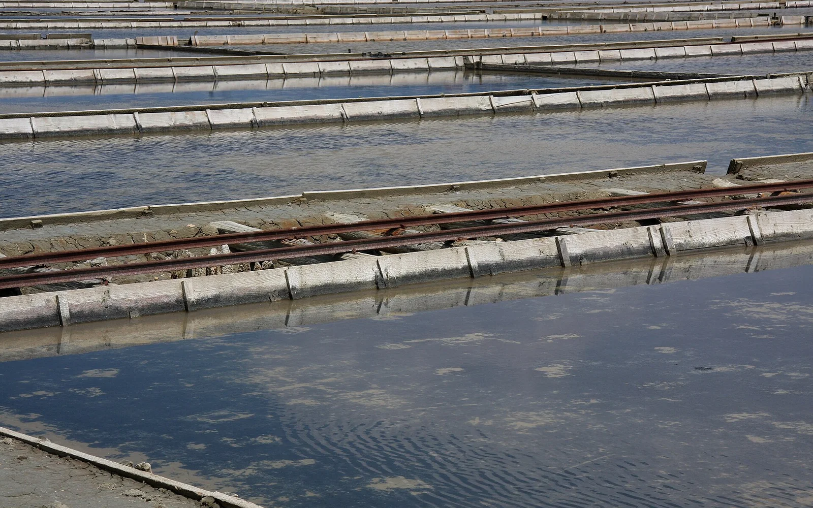 Salt evaporation ponds at Sečovlje near Portorož