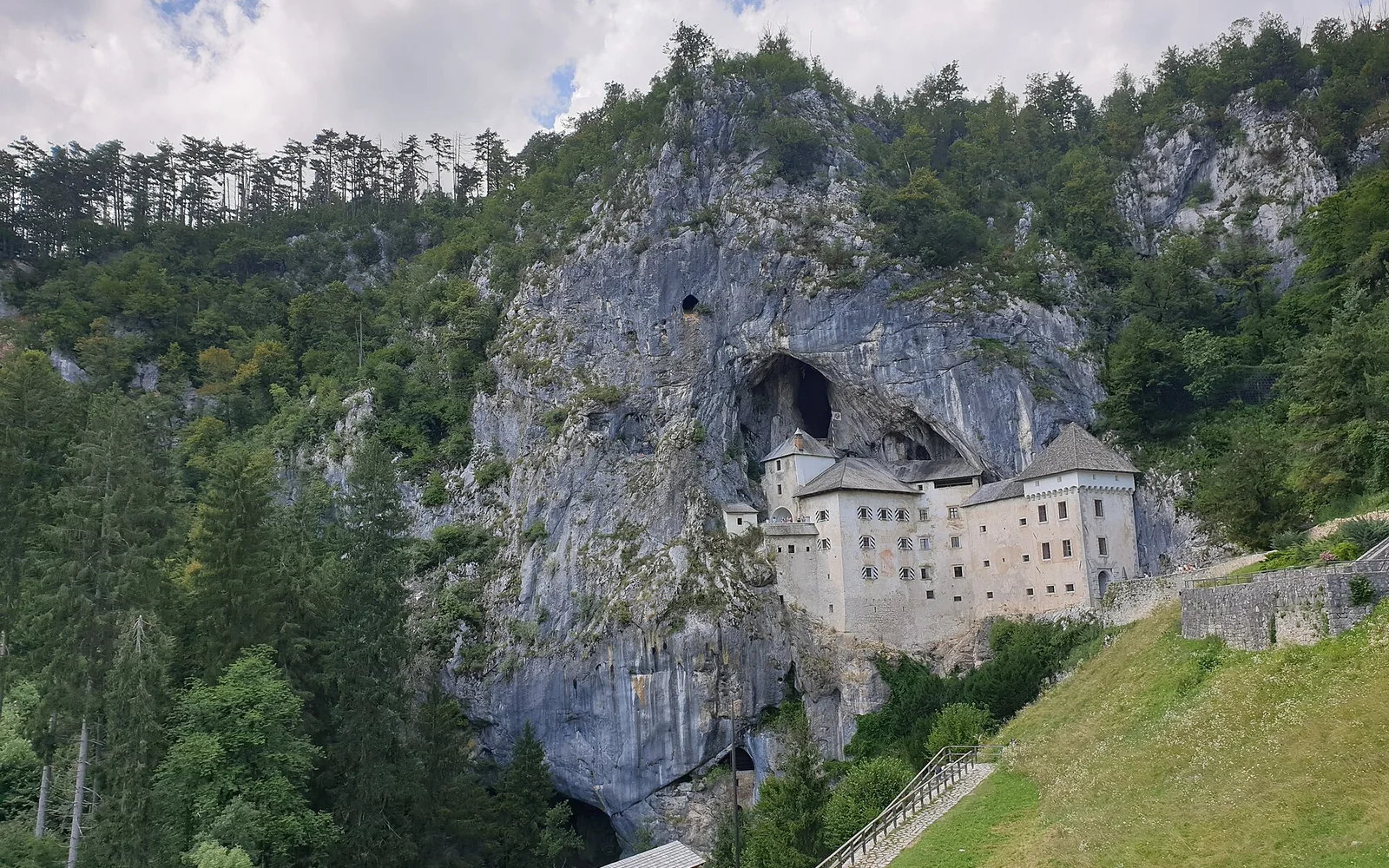 Predjama Castle built into a cave mouth