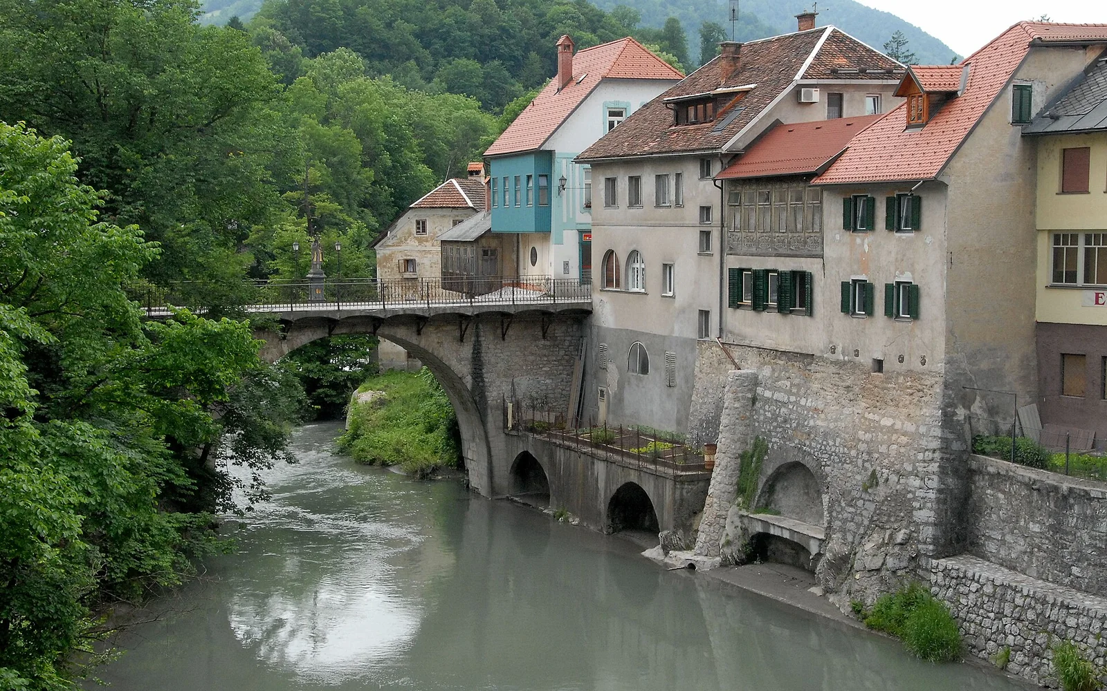 Capuchin Bridge crossing the Selška Sora