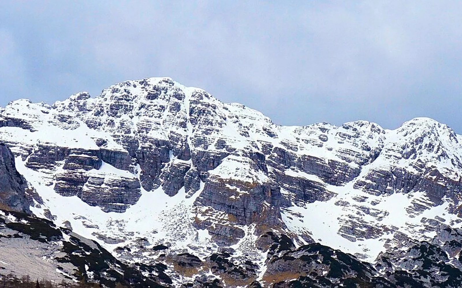 Mountain peaks and valleys in Triglav National Park