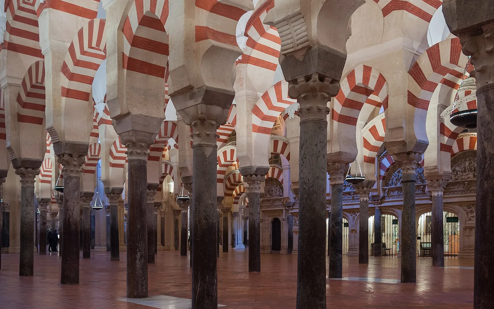 Arches and courtyard of the Mosque-Cathedral of Córdoba