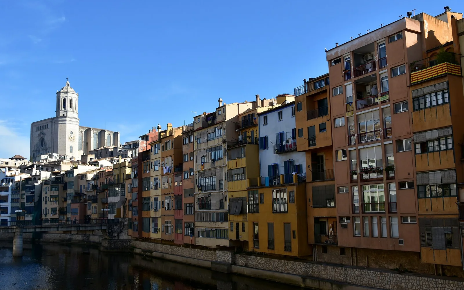 Colourful houses along the River Onyar in Girona