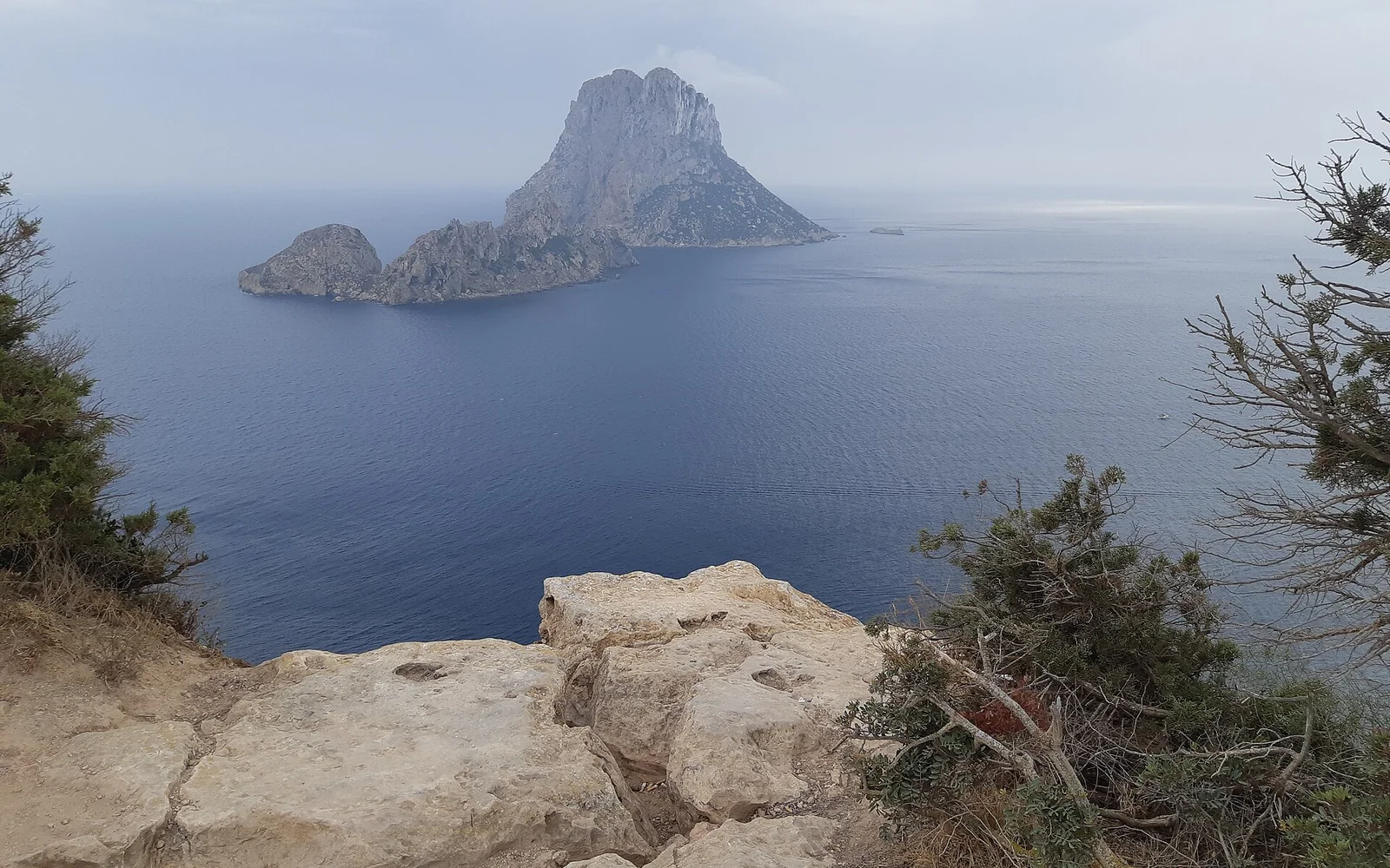 Es Vedrà rising from the sea off Ibiza