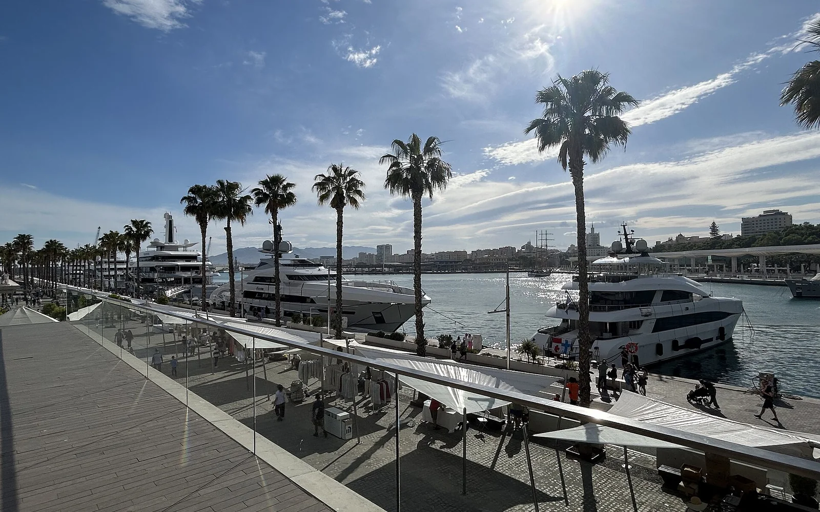 Málaga port and Muelle Uno waterfront