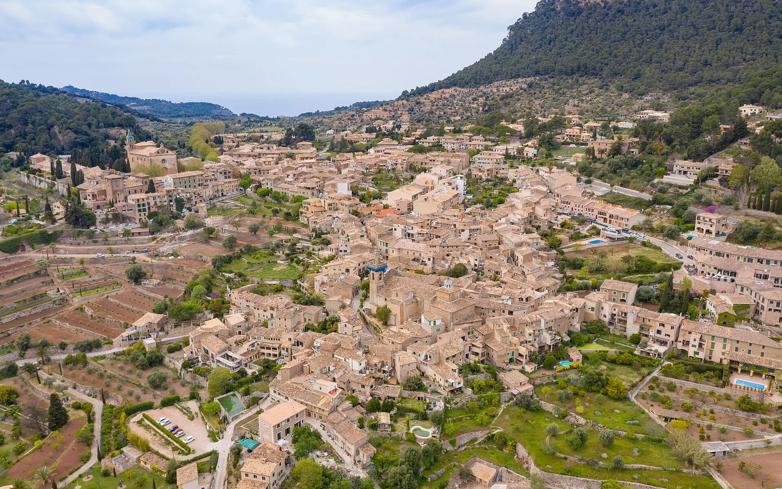 Stone houses in Valldemossa in the Mallorca hills