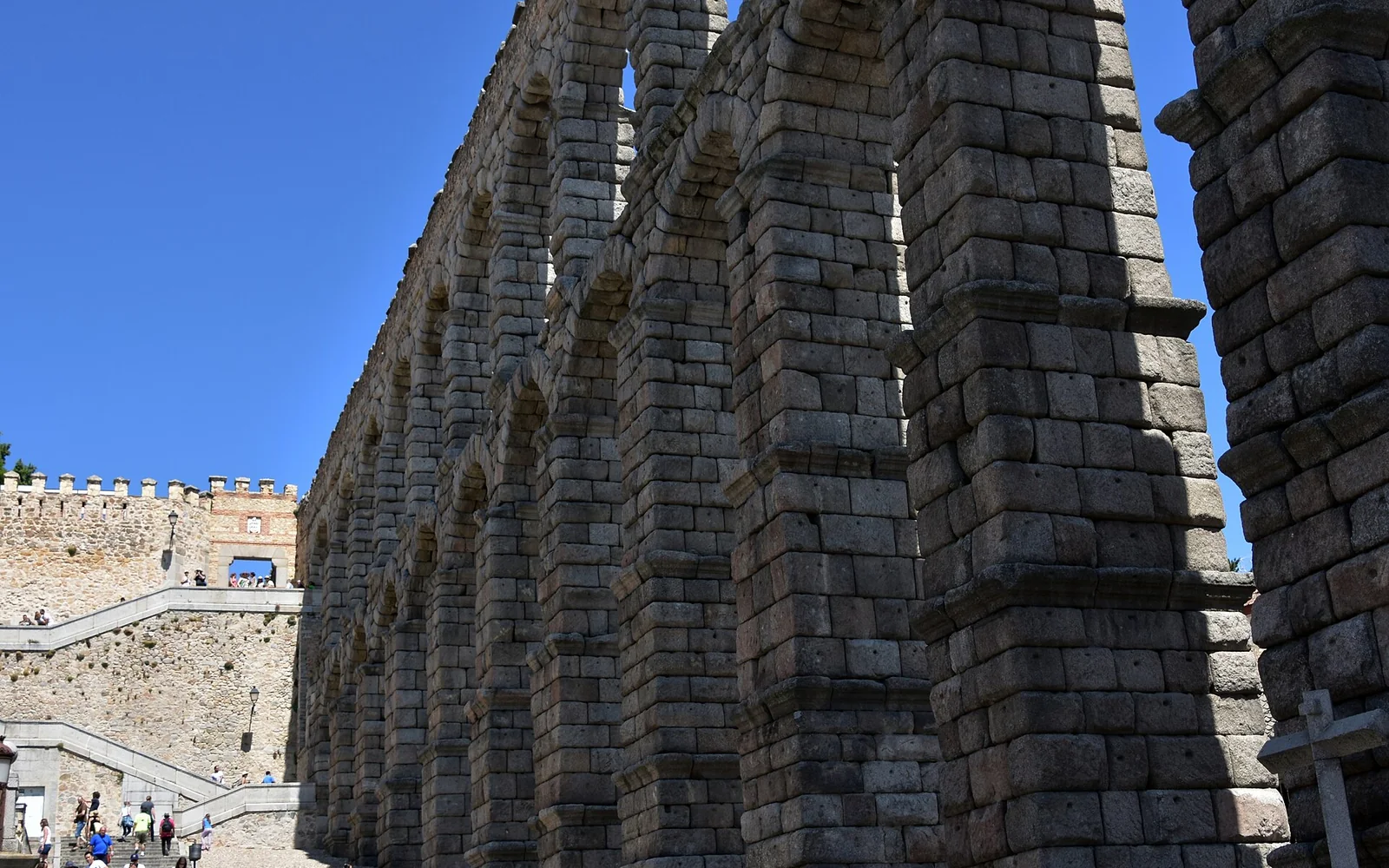 Roman aqueduct crossing central Segovia