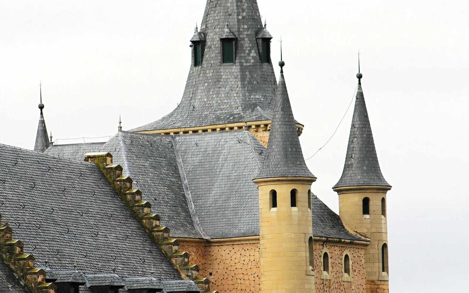 Alcázar of Segovia above the surrounding landscape