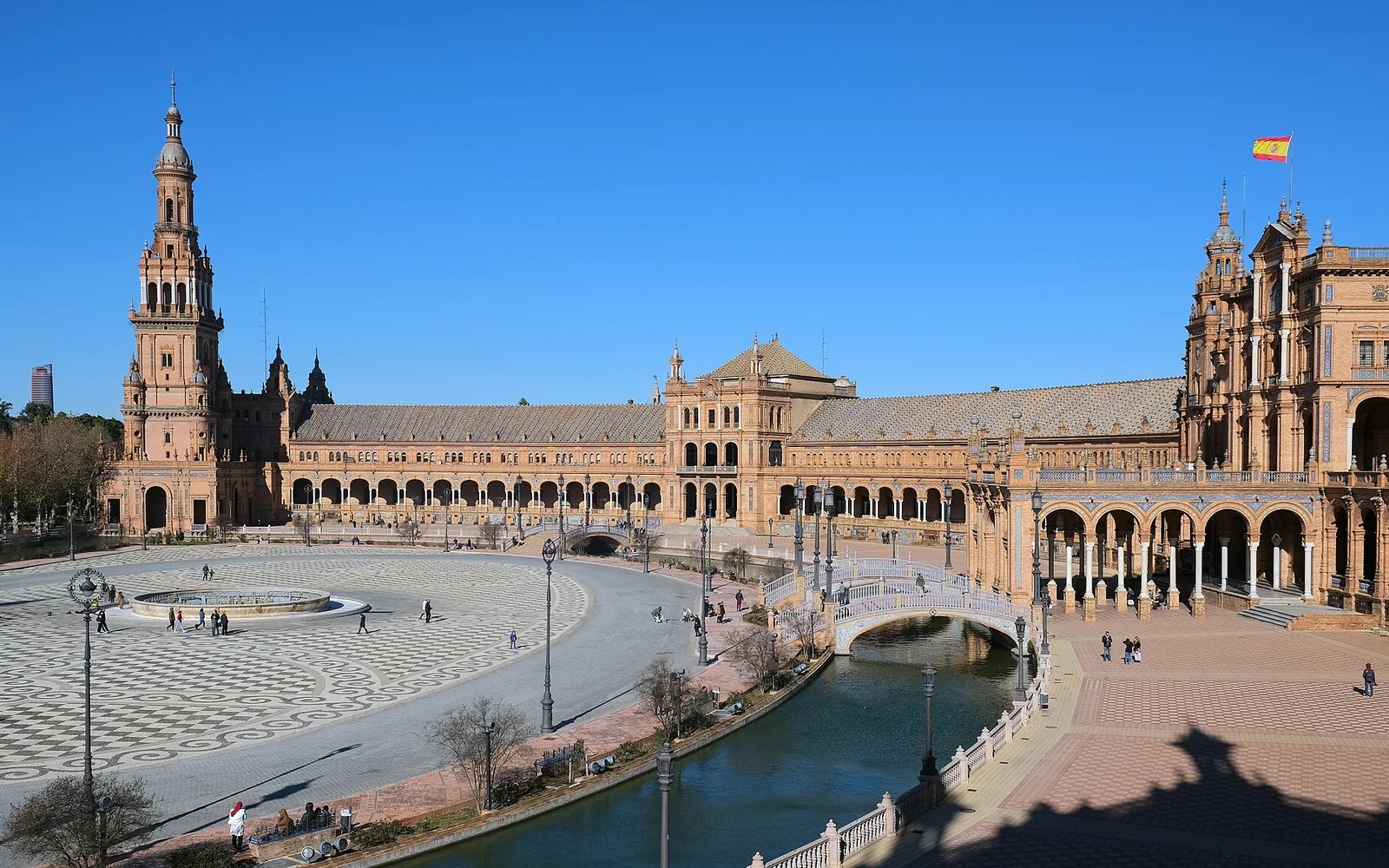 Plaza de España and its tiled bridges in Seville