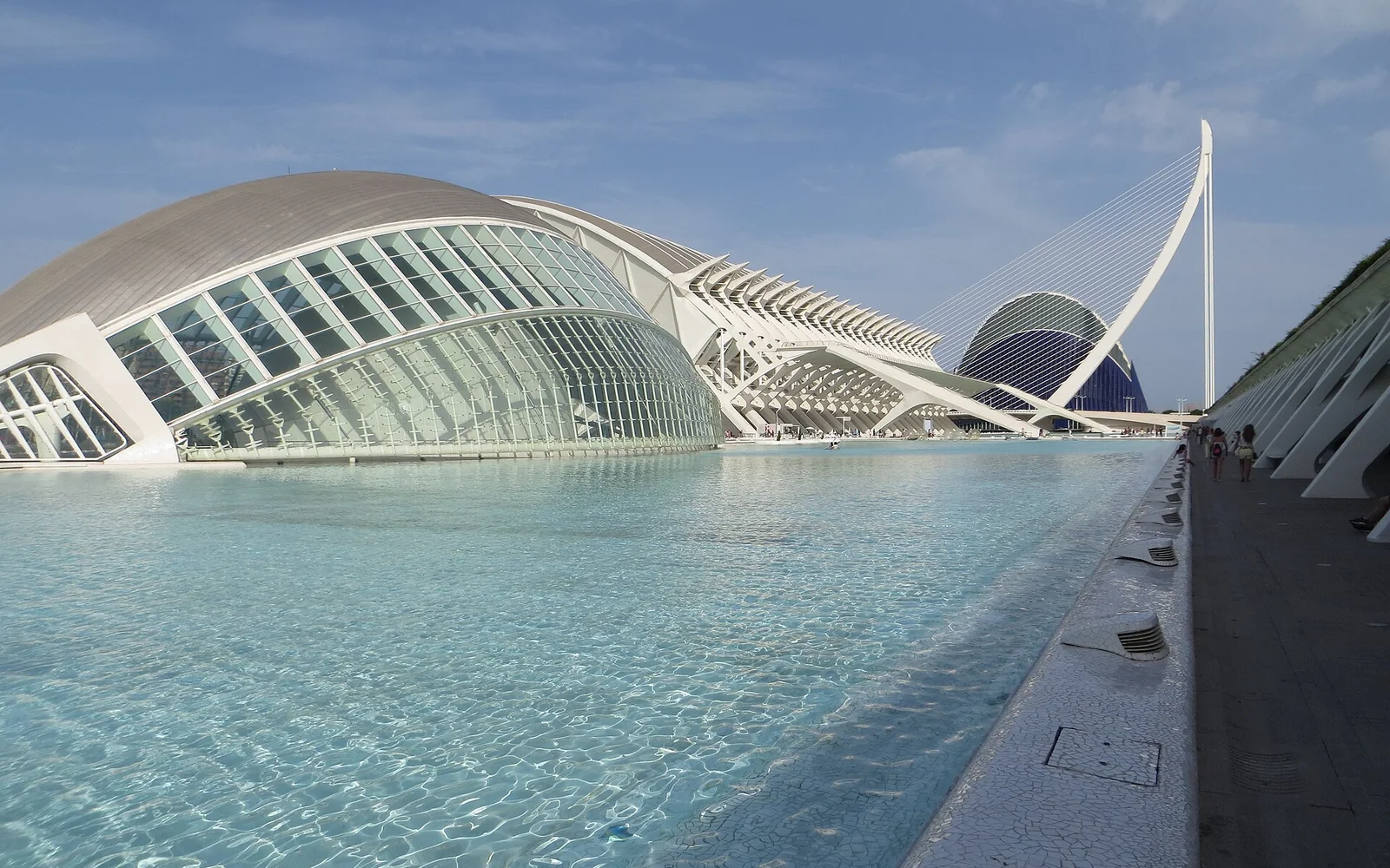 City of Arts and Sciences beside the water in Valencia