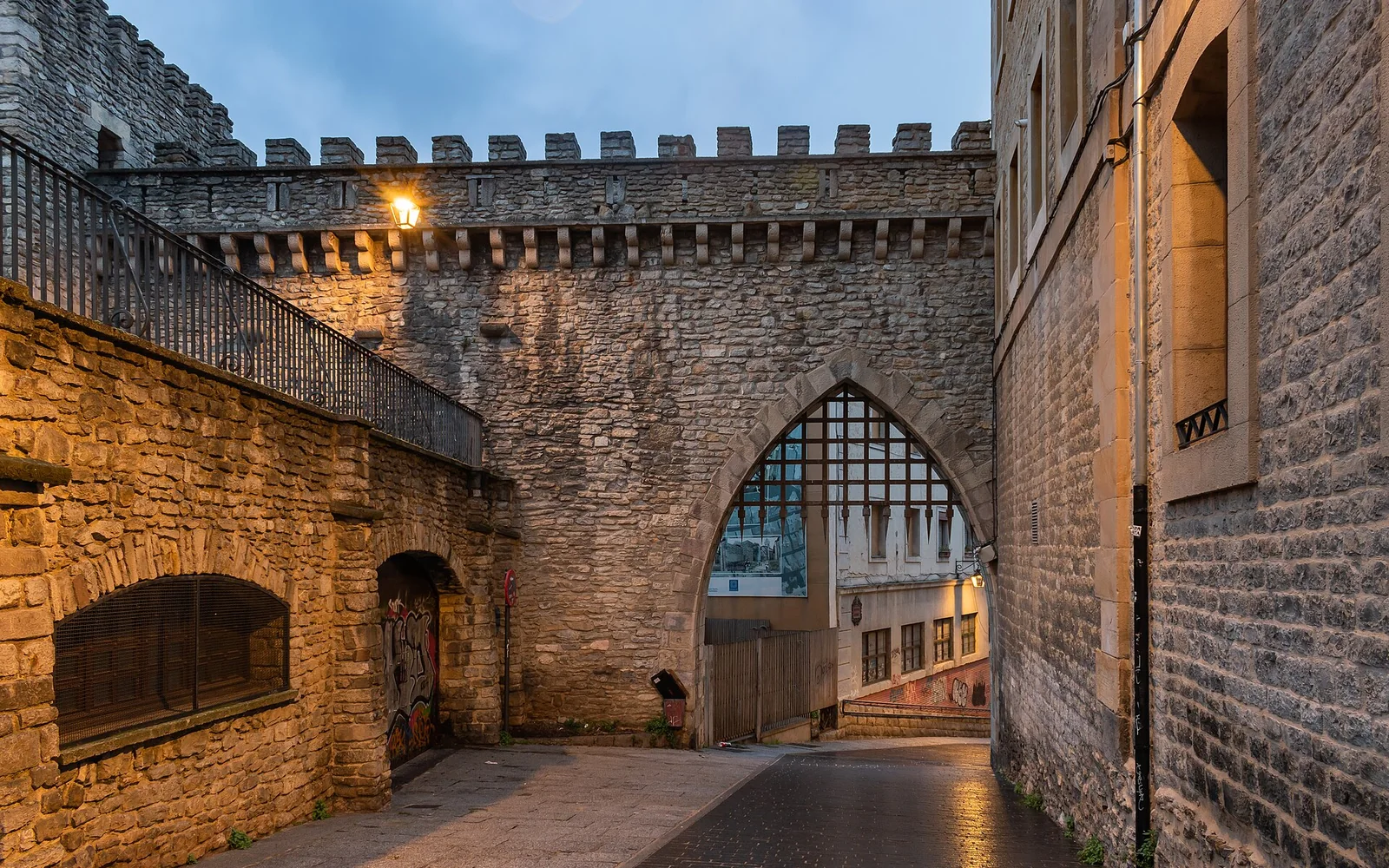 Medieval wall and historic buildings in Vitoria-Gasteiz