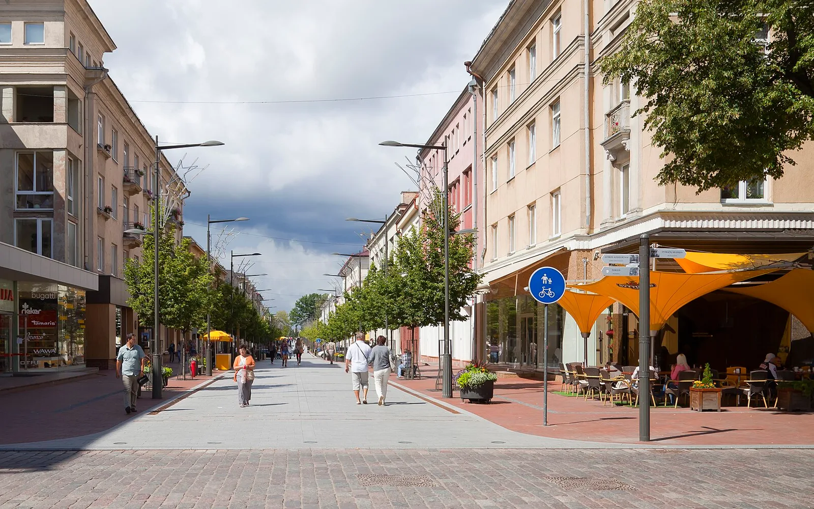 Pedestrian Vilniaus Street in central Šiauliai